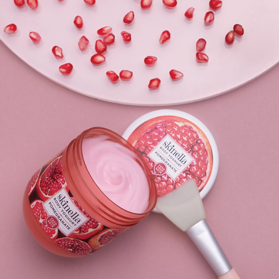 Skinella Pomegranate Body Yogurt - 200g Hydrating Body Lotion with Pomegranate Extract for Smooth, Glowing Skin | Daily Moisturizer for Dry Skin Care Routine | Perfect for Post-Shower & Nighttime Use