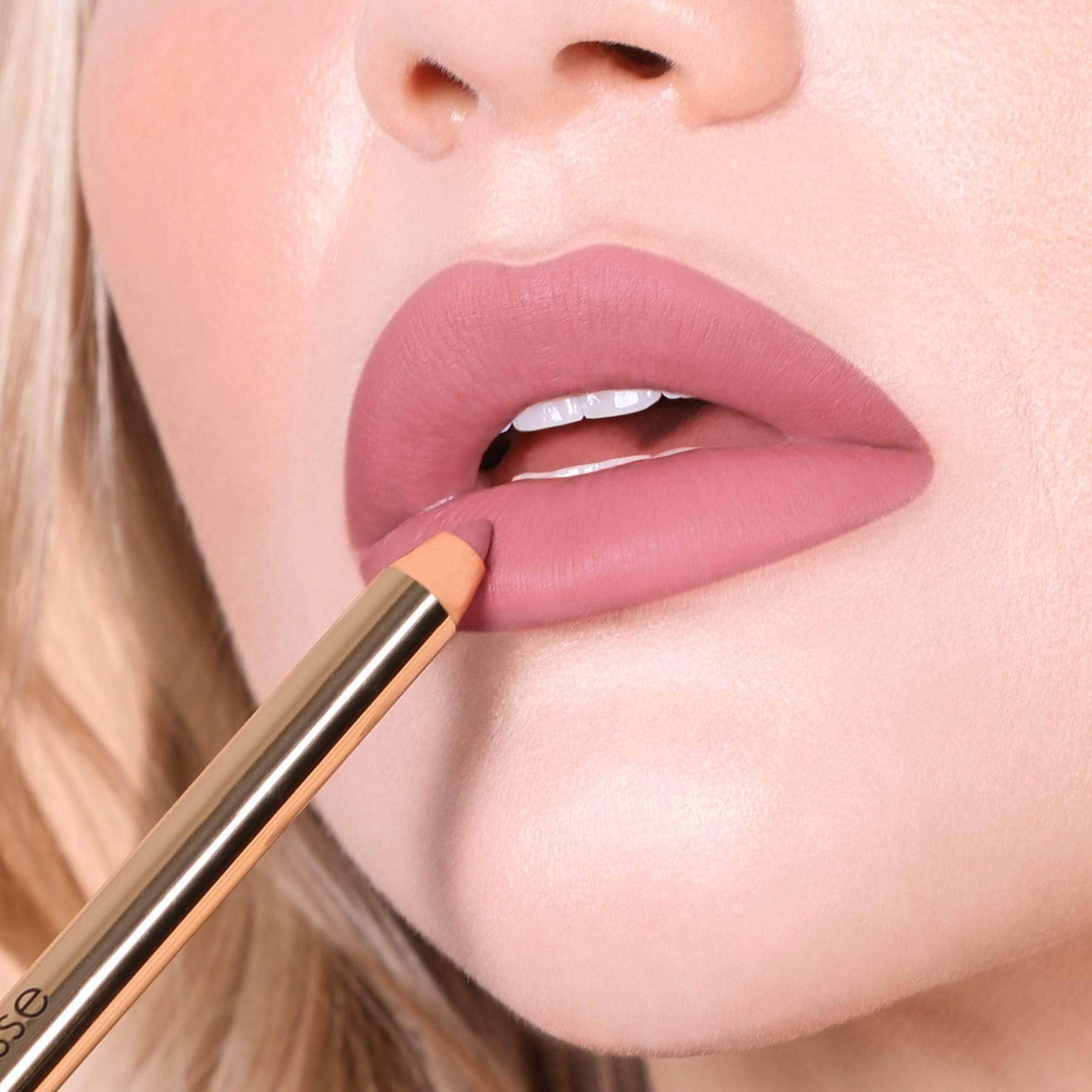 All Day Velvet Matte Kissproof Lip Liner in Rose - Long Lasting Waterproof Lip Pencil for Everyday Wear, Date Night & Special Occasions