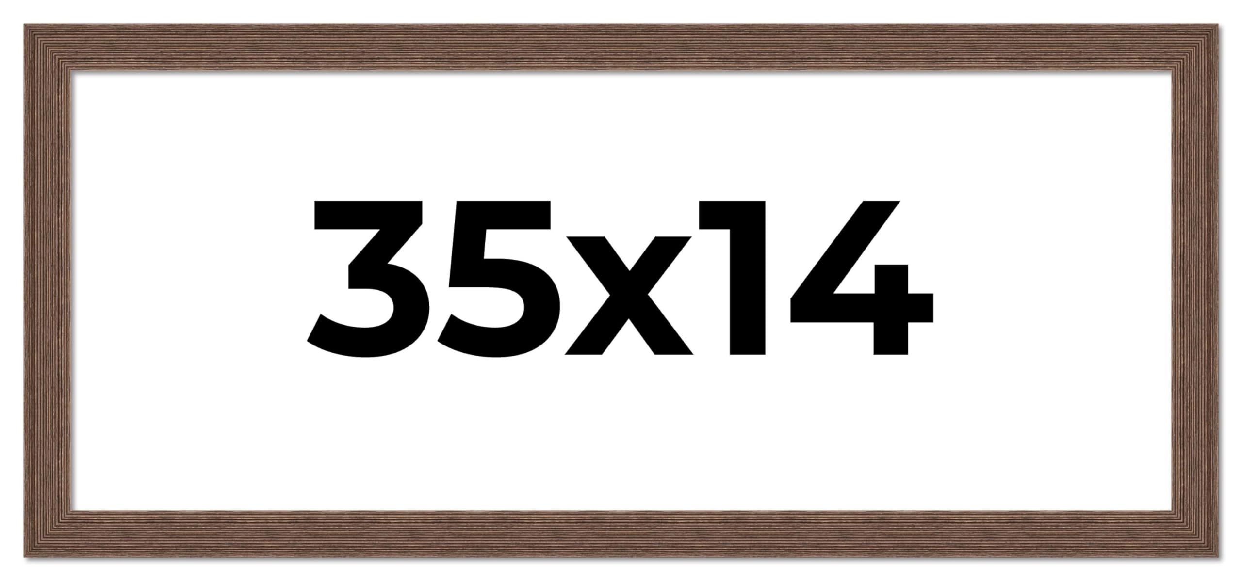35x14 Inch Distressed Barnwood Picture Frame - Rustic Farmhouse Photo Frame with UV Acrylic Shatter Guard & Acid-Free Backing | Perfect for Wall Decor, Wedding Photos, and Home Office Display