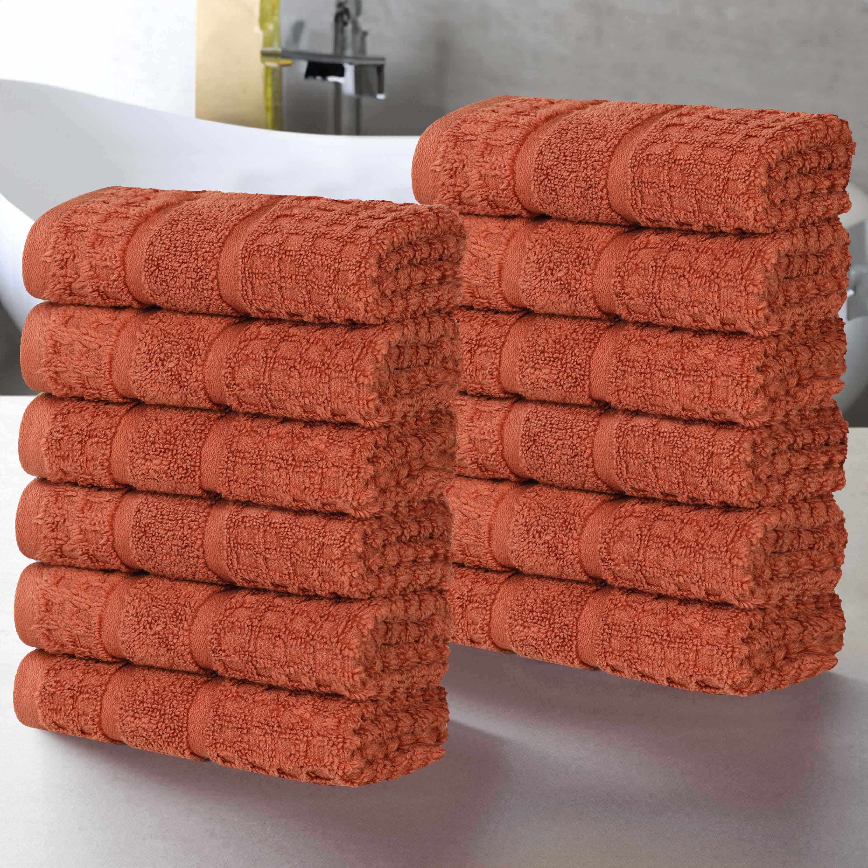 12-Pack Zero Twist Cotton Waffle Honeycomb Face Towels | Ultra Soft & Absorbent | Perfect for Spa, Gym, Travel & Daily Skincare Routine