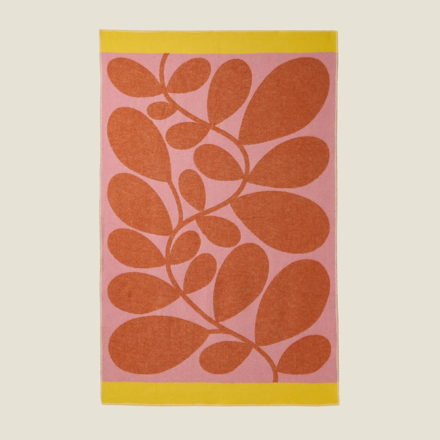 Premium Wool Blanket - Sycamore Paprika & Pink - Soft & Warm Throw for Bed, Couch, or Outdoor Camping