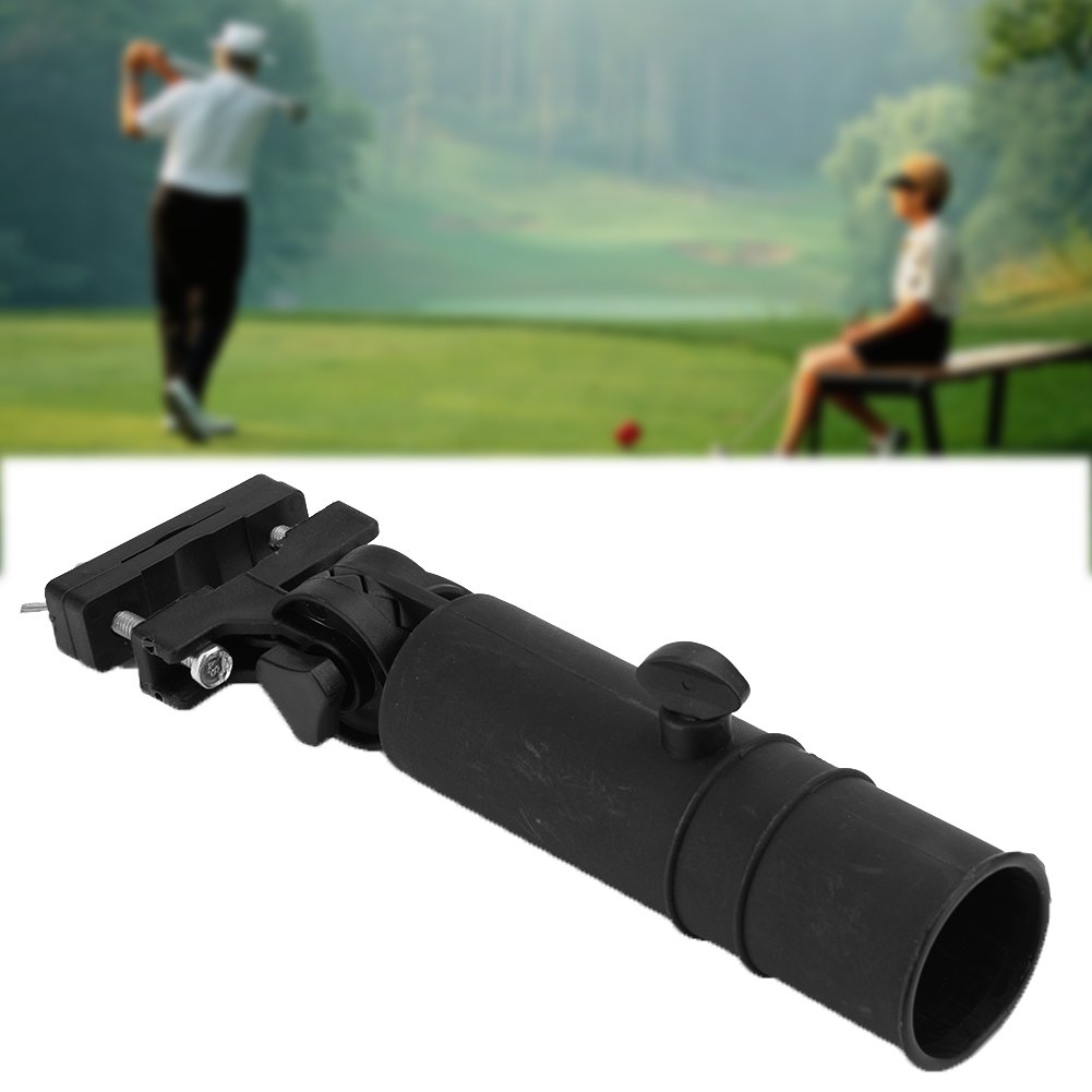 HelloCreate Golf Umbrella Holder - Black Golf Cart Umbrella Stand for Golf Trolley Handles | Perfect for Rainy Day Golfing & Outdoor Sports Accessories
