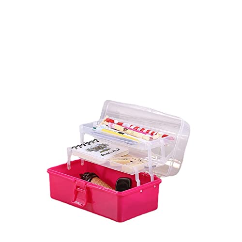 3-Tier Portable Folding Tool Box with Cantilever Tray - 13 x 7.9 x 5.9 Inches Orange Plastic Hardware Organizer for DIY, Home Repair, Car Maintenance & Worksite Storage (1 Pack)