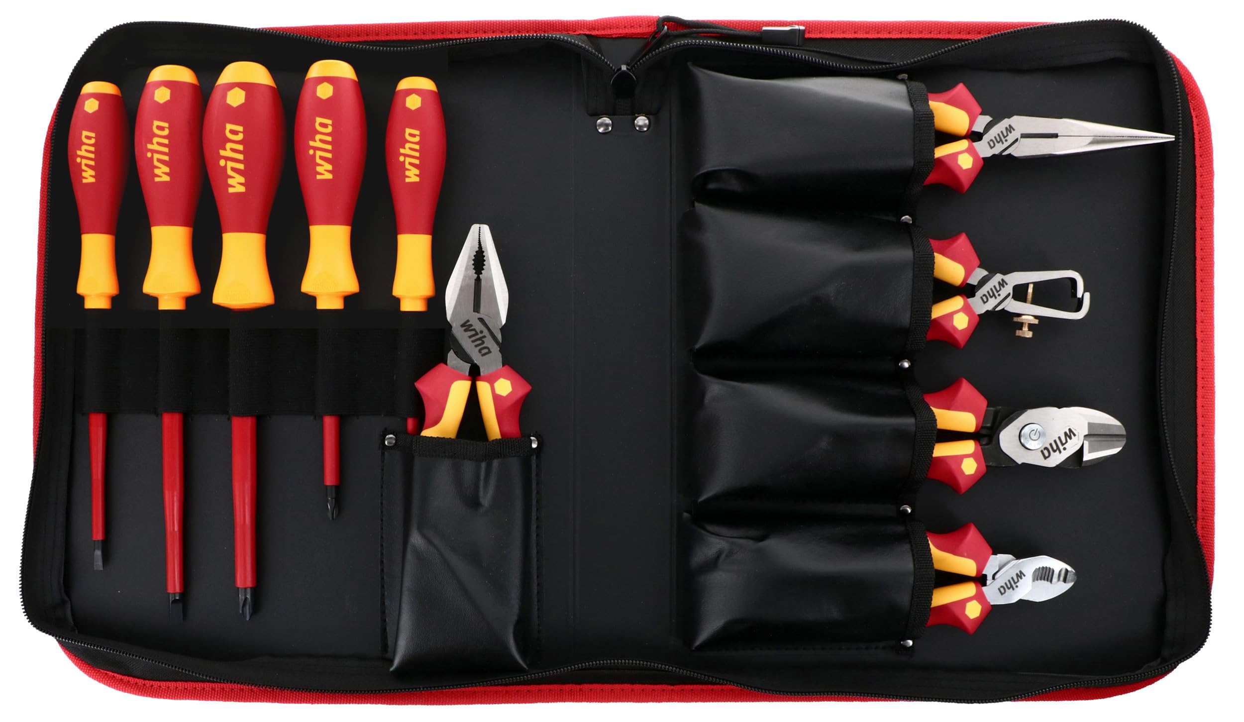 Wiha 32891 Insulated Pliers and Screwdriver Set - 10 Piece Electrical Tool Kit with 1000V Protection for Electricians & DIY Home Repairs - Perfect for Wiring, Circuit Work & Electrical Maintenance