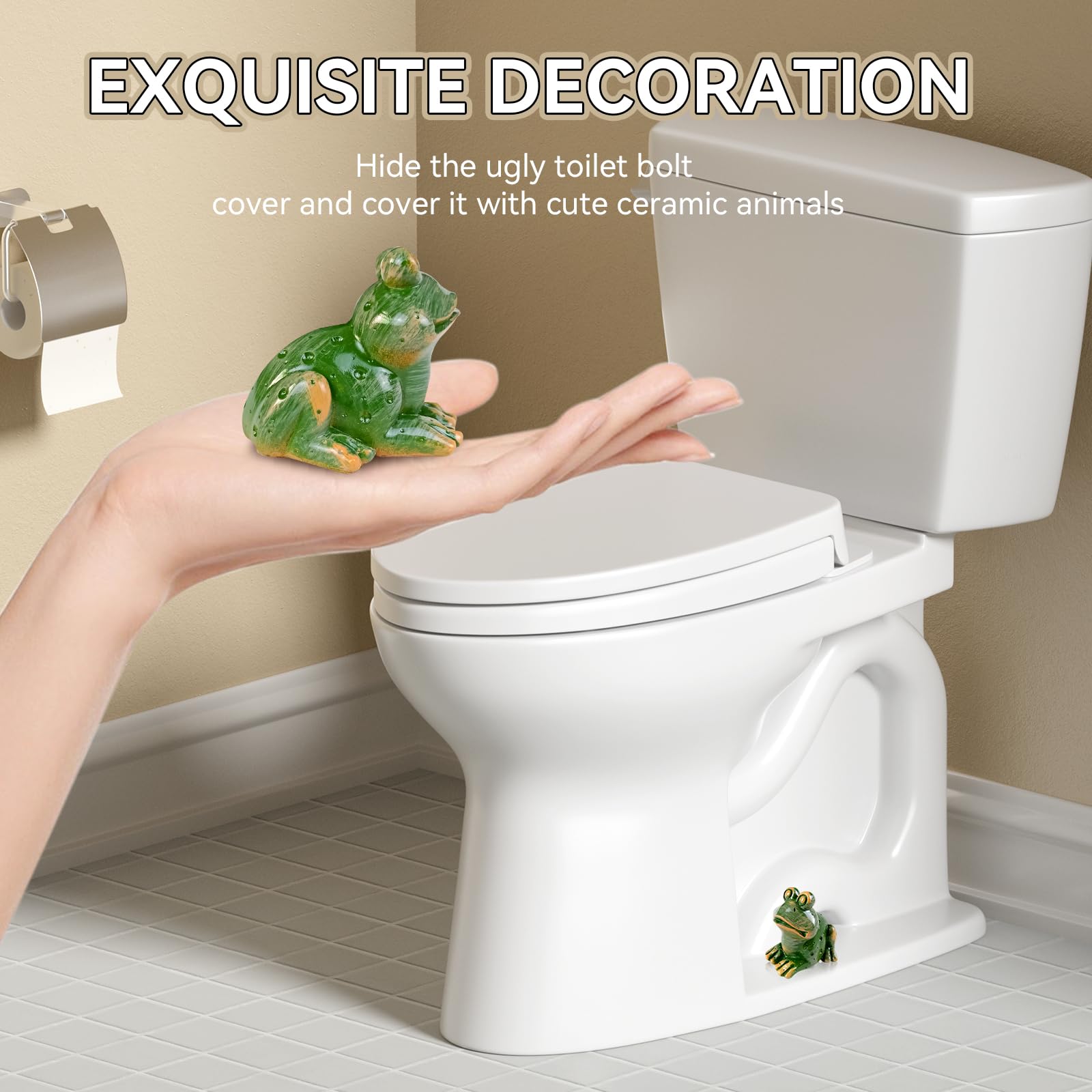 Decorative Resin Toilet Bolt Caps - 2pcs Bathroom Accessories for Easy Installation & Rust Prevention - Perfect for Home & Hotel Renovation