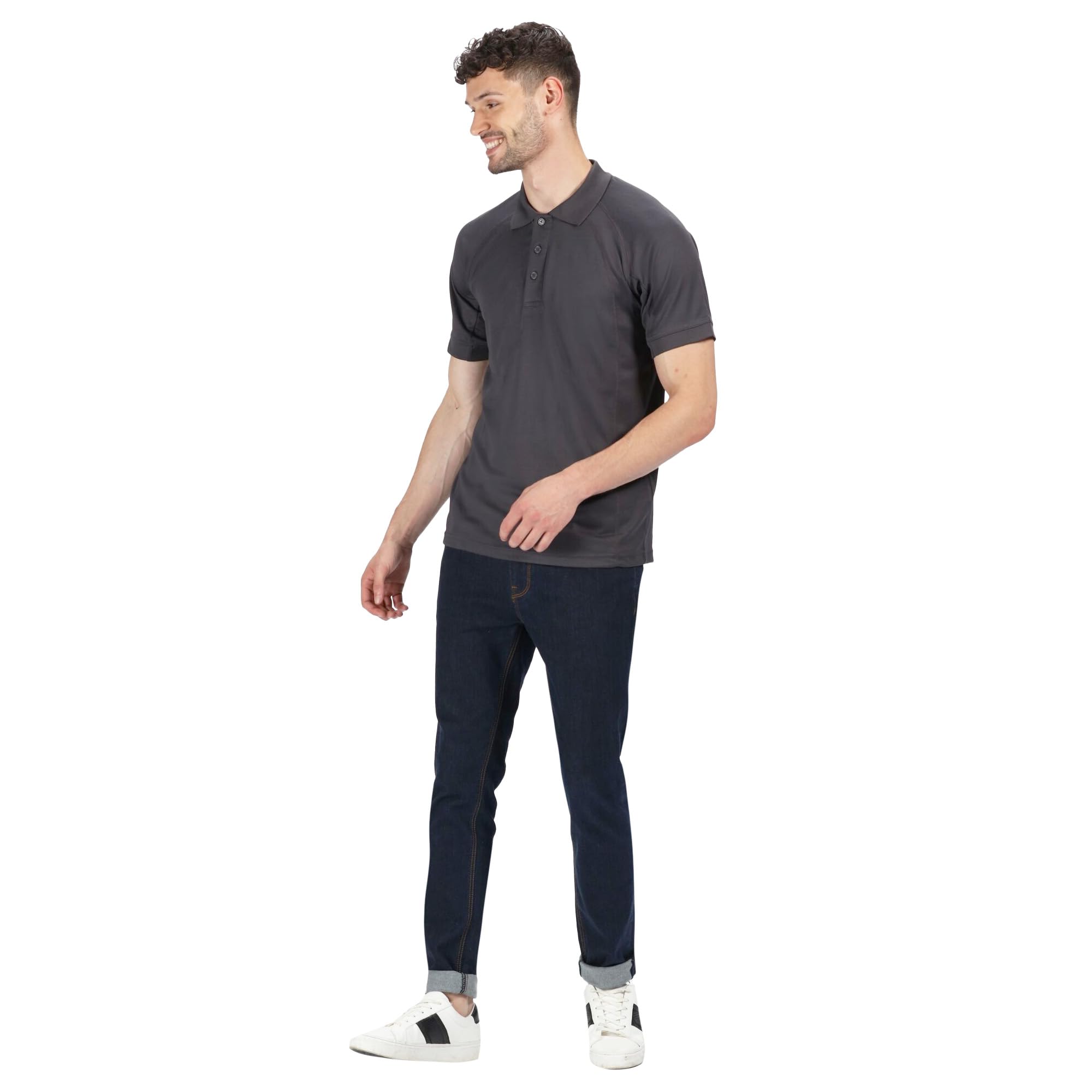Professional Men's Coolweave Short Sleeve Polo Shirt - Breathable & Moisture-Wicking - XXL Iron Gray - Perfect for Golf, Business Casual & Summer Outings