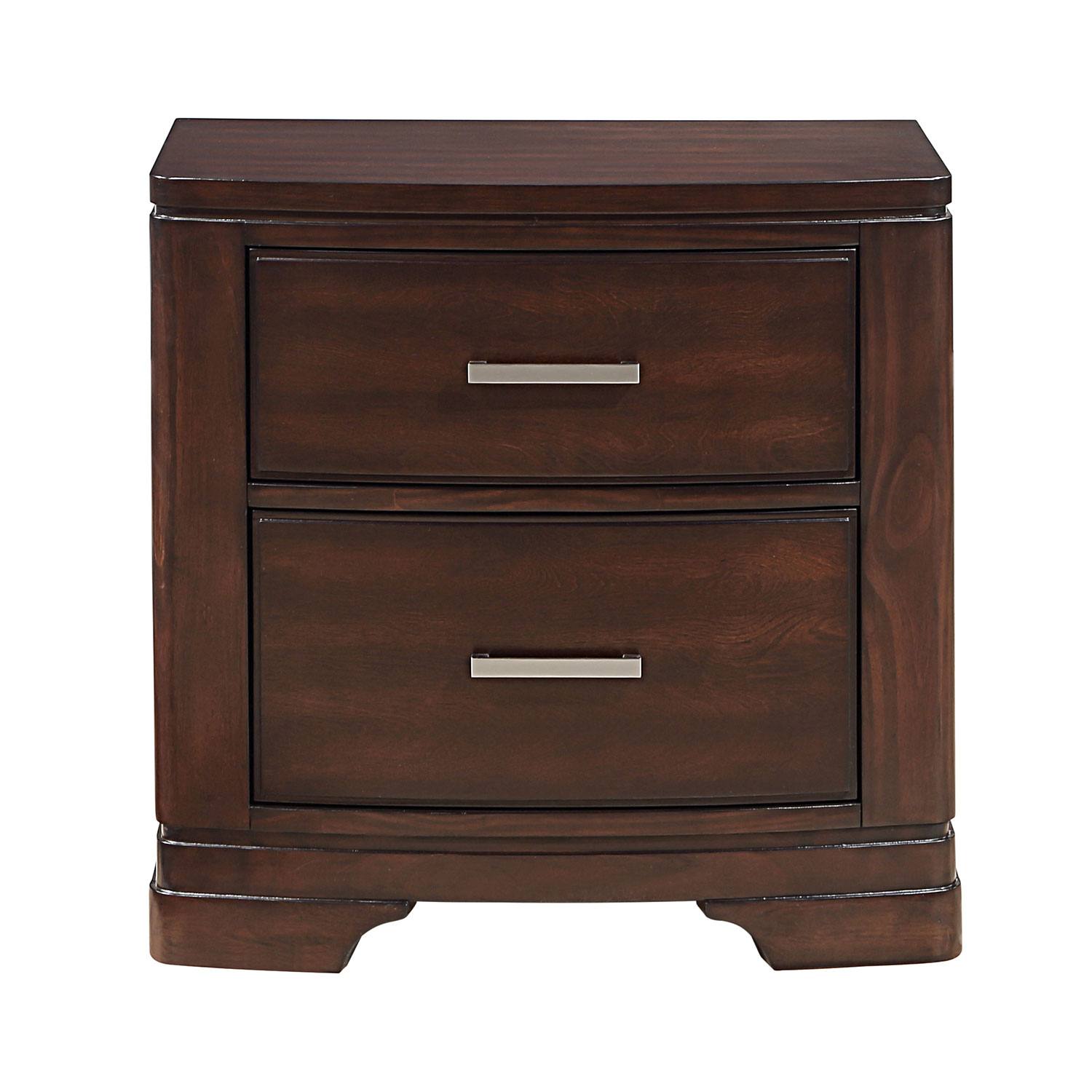 Arista Night Table - Brown Cherry Finish Bedside Table for Bedroom, Living Room & Office - Modern Wooden End Table with Storage Shelf