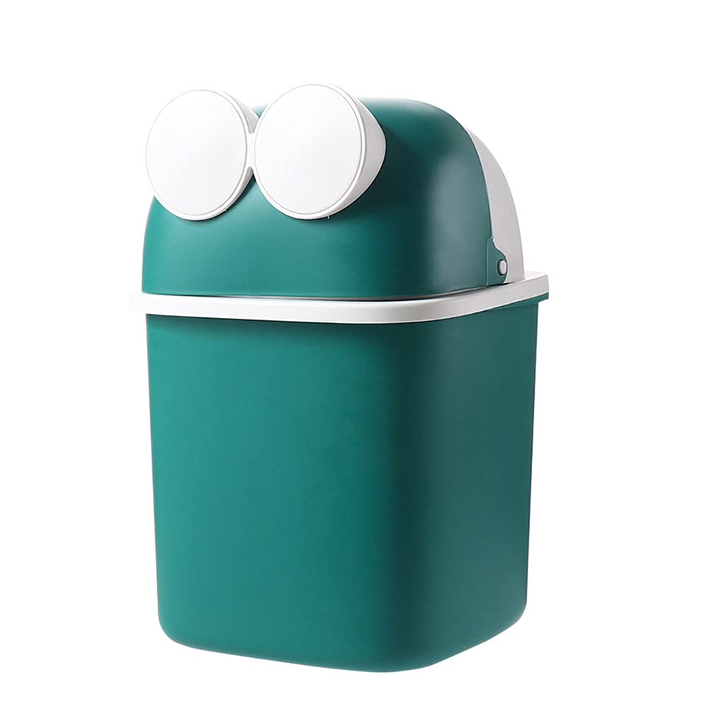 H·Aimee Mini Desktop Trash Can with Lid - Small Plastic Swing Top Waste Bin for Kitchen Counter, Office Desk & Bathroom - Compact Removable Garbage Can for Paper Clips, Food Scraps & Daily Debris