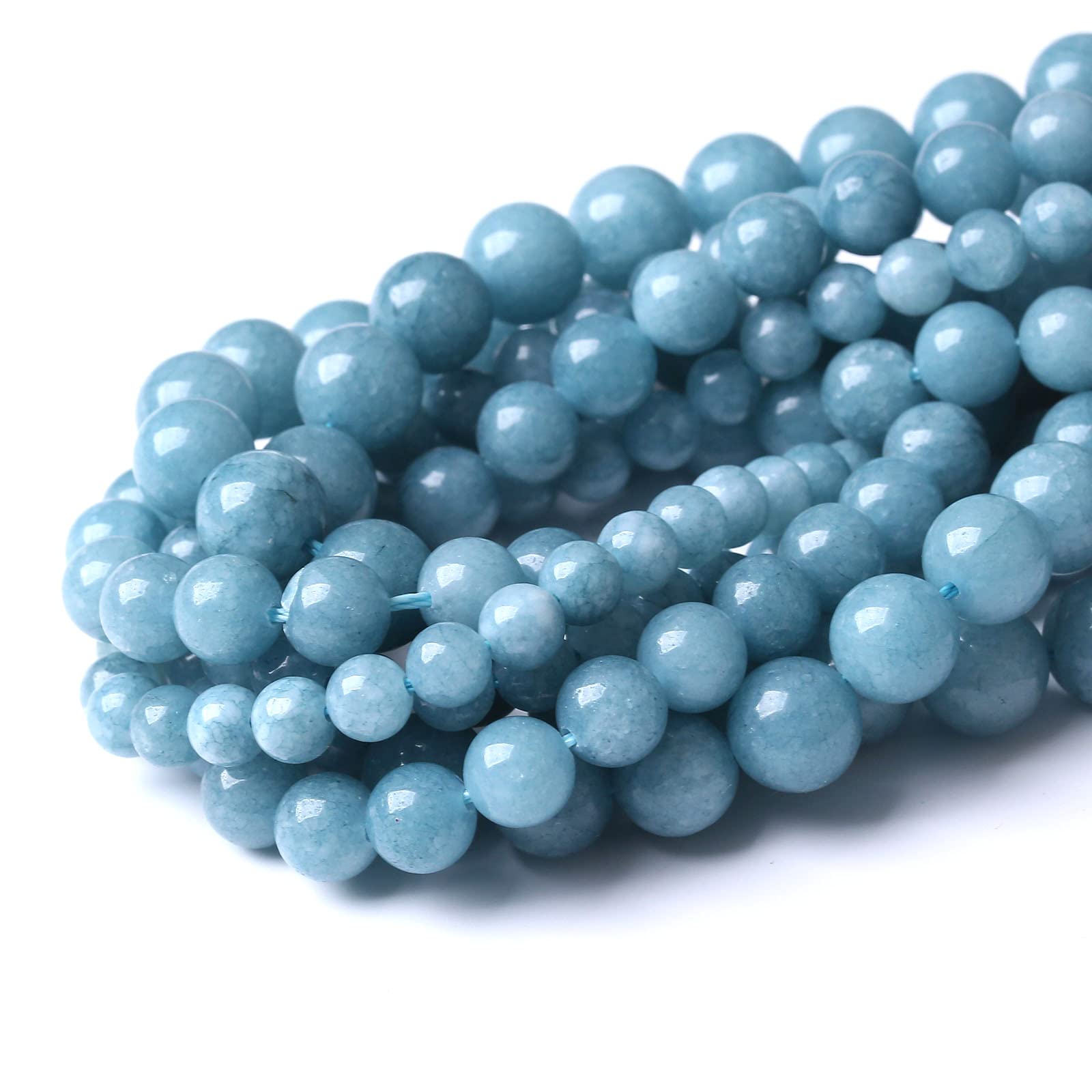 Blue Chalcedony Natural Stone Beads - 12mm Round Loose Beads for Jewelry Making (32PCS/Strand) - DIY Bracelet, Necklace, Earrings Supplies - Perfect for Boho, Handmade & Healing Crystal Jewelry Crafting