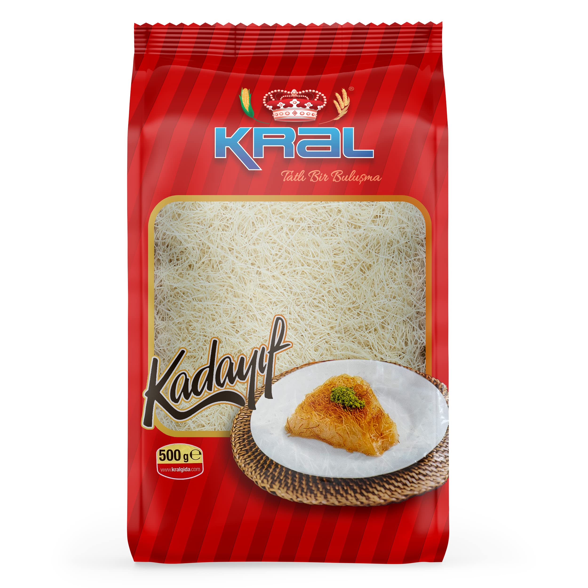 Premium Kral Kataifi Shredded Fillo Dough (500g/1.1lb) - Authentic Turkish Kadayif Pastry for Kunafa, Baklava & Desserts | Perfect for Homemade Middle Eastern Sweets & Special Occasions