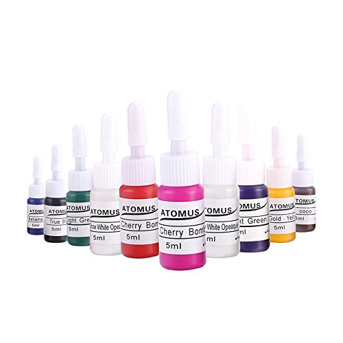 Premium 10-Color Tattoo Ink Set for Professional Tattooing, Microblading & Permanent Makeup | High-Quality Pigments for Body Art, Eyebrow Tattoos & Cosmetic Tattooing | Ideal for Tattoo Artists, Salons & DIY Beauty Enthusiasts