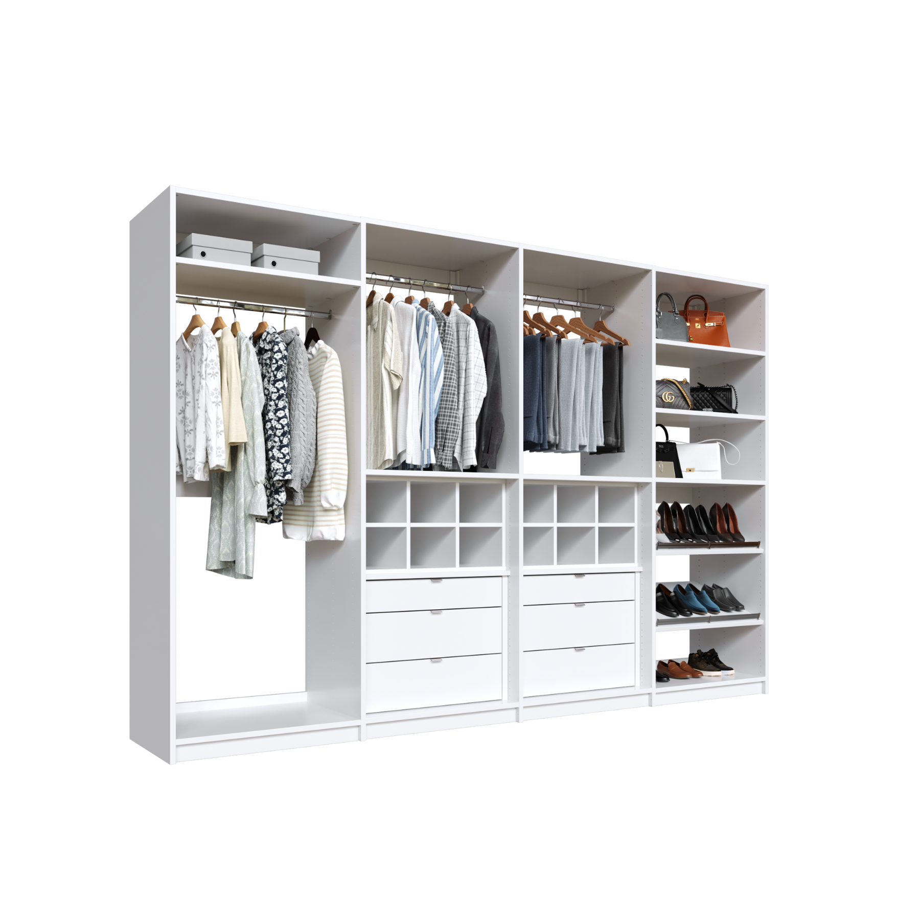 Premium Wardrobe Closet Organizer - Spacious Hanging Storage with Shelves for Bedroom, Closet & Dorm Organization | Perfect for Clothes, Shoes & Accessories