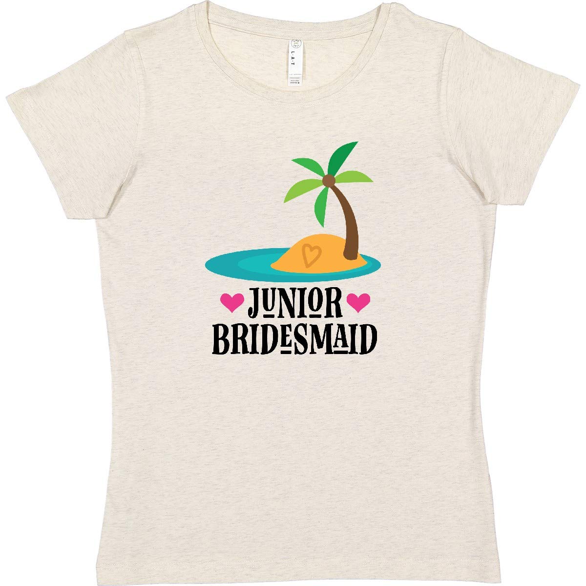 Inktastic Junior Bridesmaid Hawaiian Wedding T-Shirt for Women - Cute Floral Print Casual Tee for Beach Weddings, Bridal Party & Vacation Outfits
