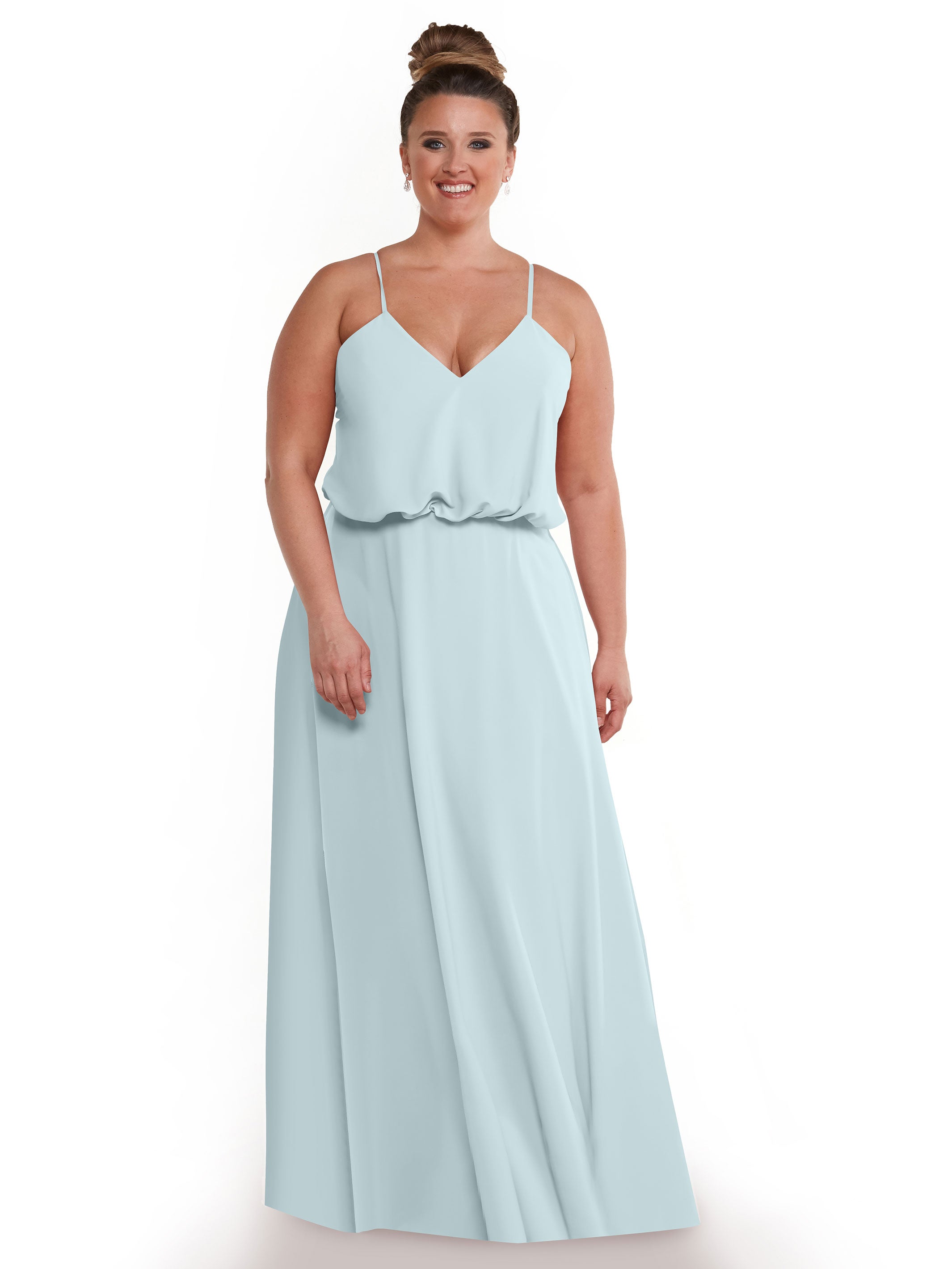 Elegant 83040 A-Line Bridesmaid Dress with Flowy Stretch Chiffon Skirt - Perfect for Weddings, Formal Events & Special Occasions