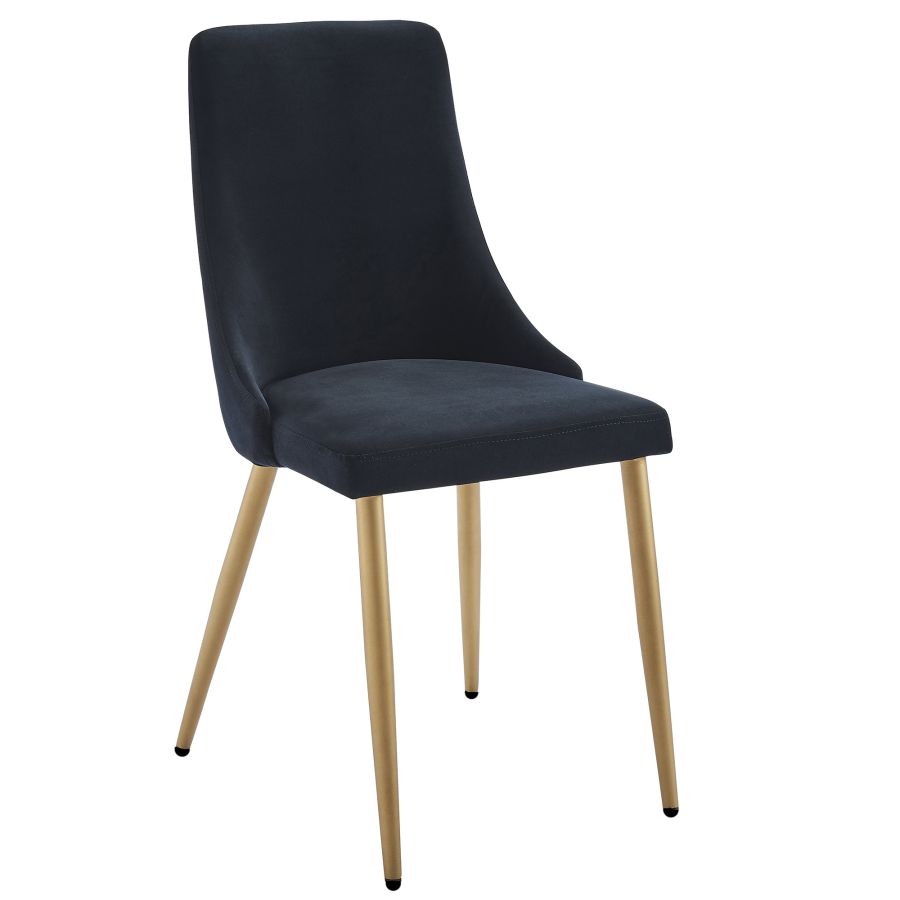 Velvet Upholstered Dining Chair - Carmilla Style Modern Accent Chair for Living Room, Bedroom & Dining Area - Comfortable & Elegant Seating for Home Decor