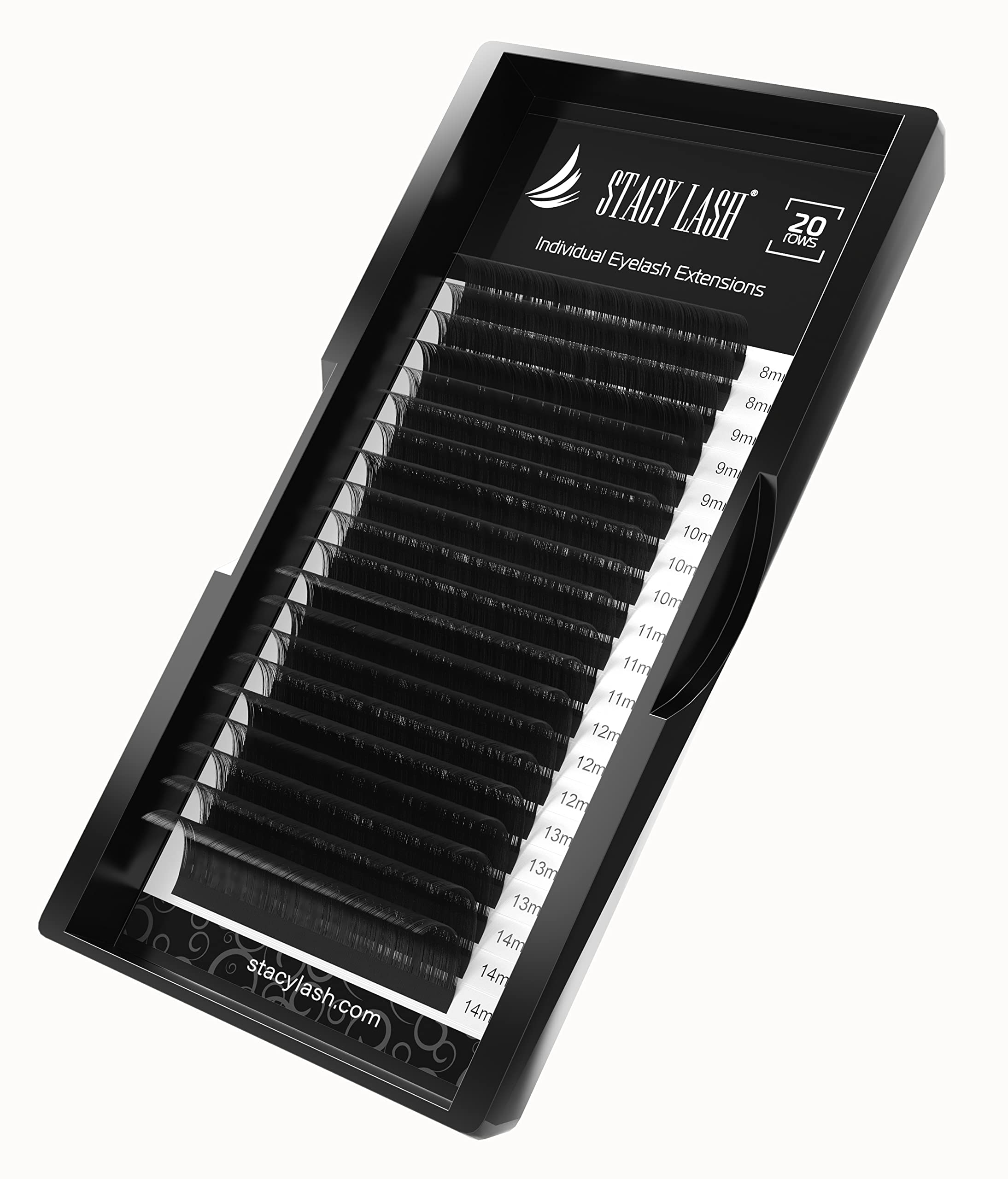 Premium Stacy Lash Eyelash Extensions - D Curl Black Individual Mink Lashes (0.15mm, 13mm) for Natural Volume & Glamorous Look | Professional Salon & DIY Home Use