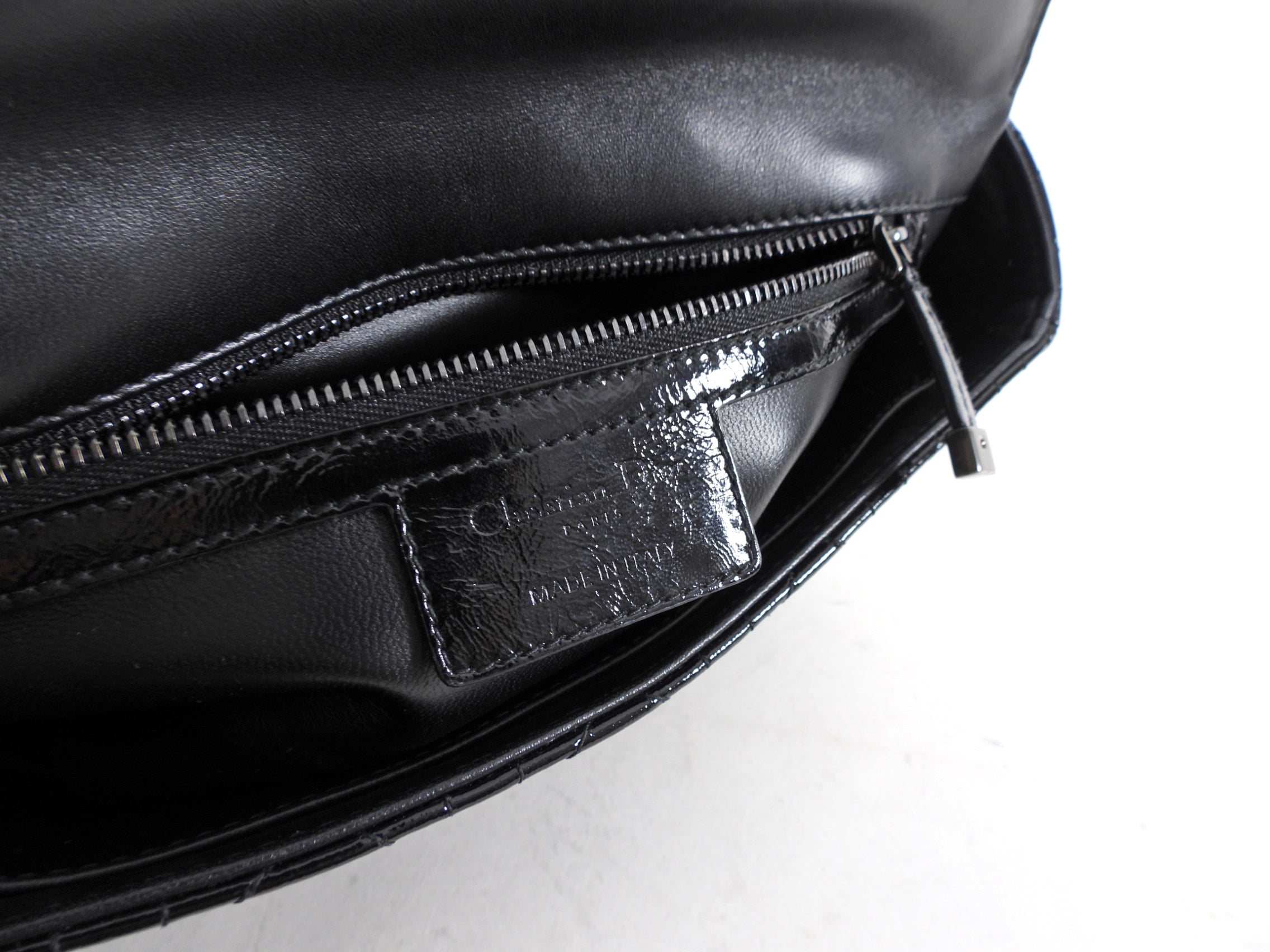 Christian Dior Black Patent Leather Caro Medium Cannage Flap Bag - Luxury Designer Handbag for Women, Perfect for Evening Events & Special Occasions