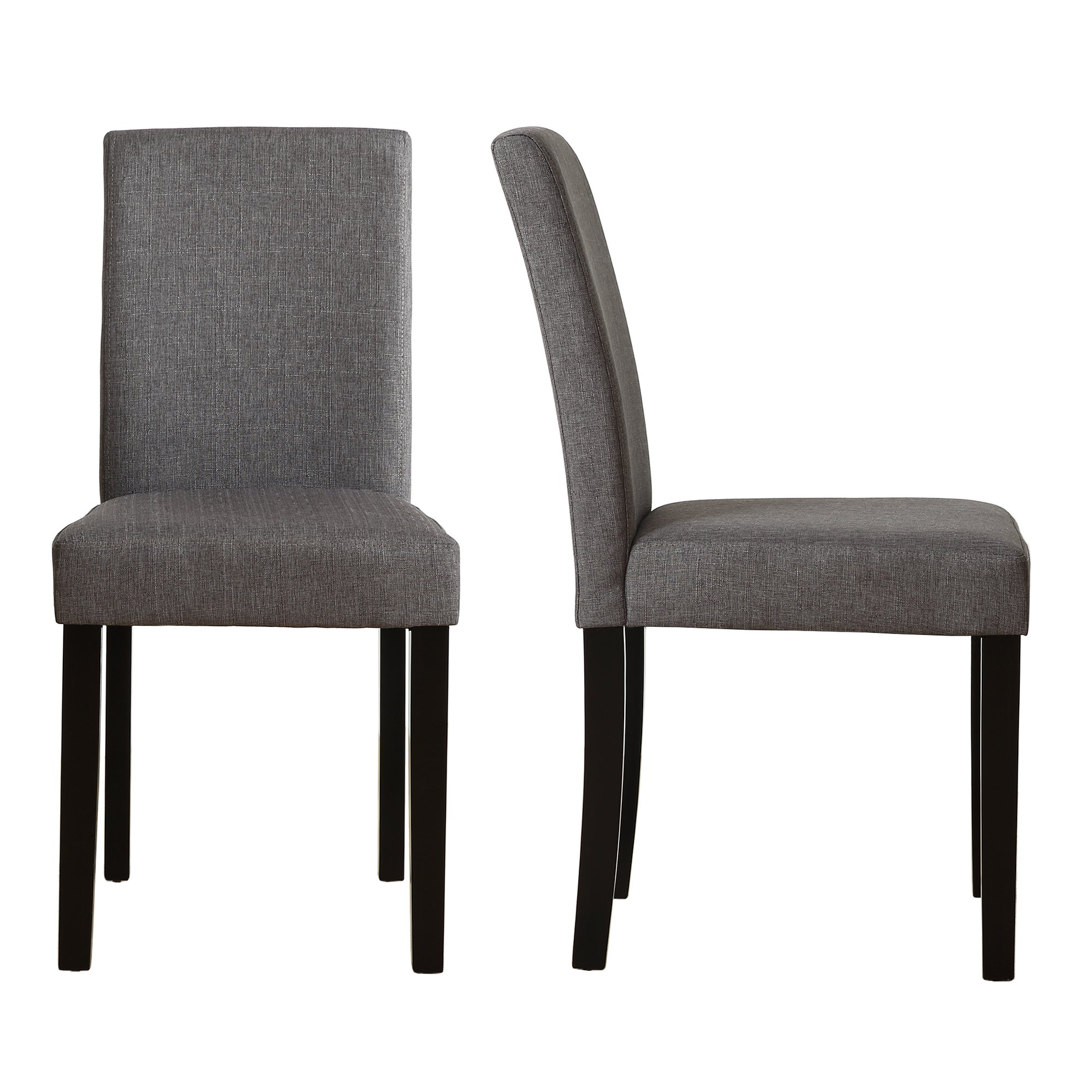 2 Pack Modern Fabric Upholstered Dining Chairs - Elegant Gray Dining Room Chairs Set with Sturdy Frame for Kitchen, Dining Room & Home Decor