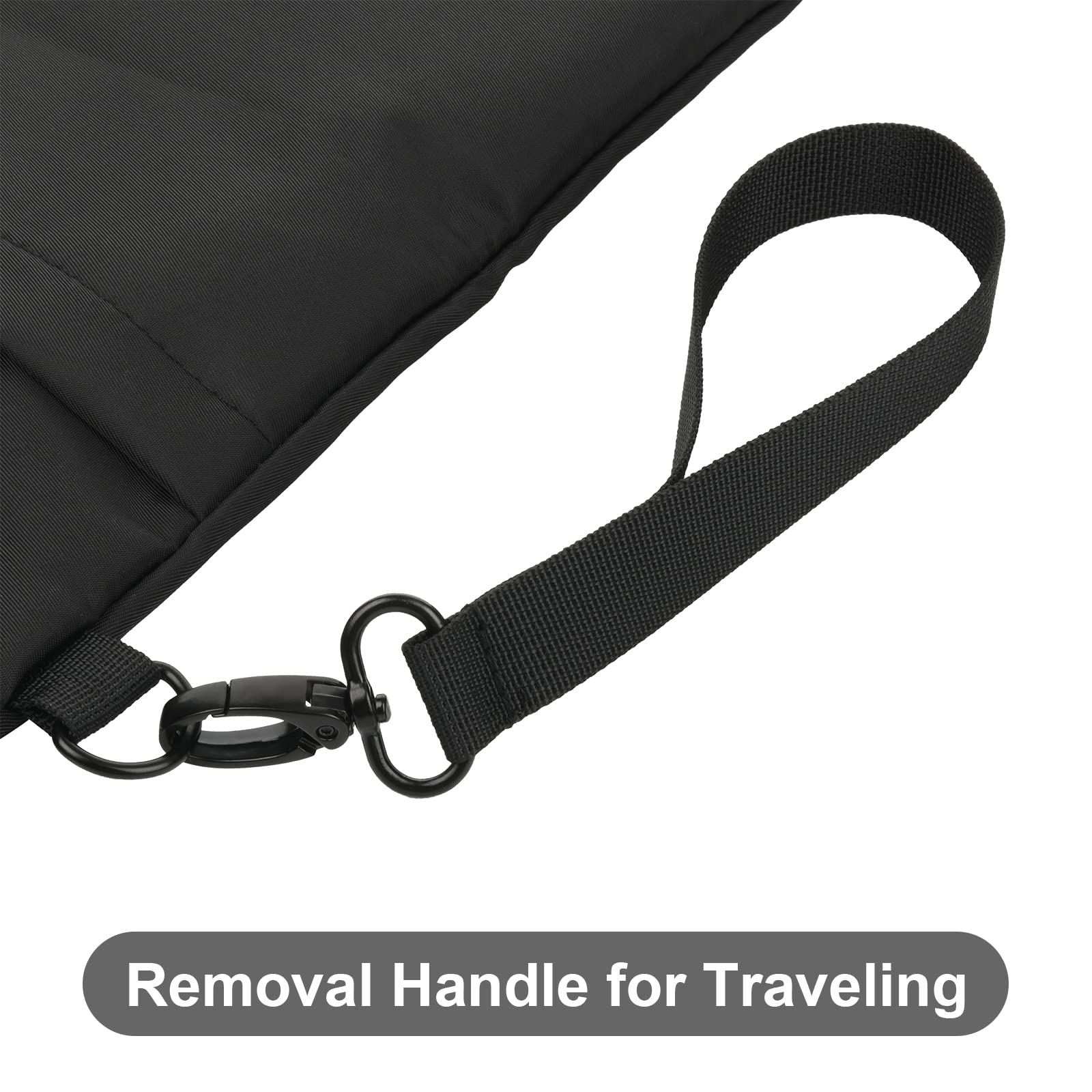 Zippered Book Sleeve Protector - Waterproof Travel Book Cover for Paperbacks & Hardcovers with Front Pocket & Handle Strap - Perfect Gift for Book Lovers (Black) - Ideal for Commuting, Air Travel, and Library Visits
