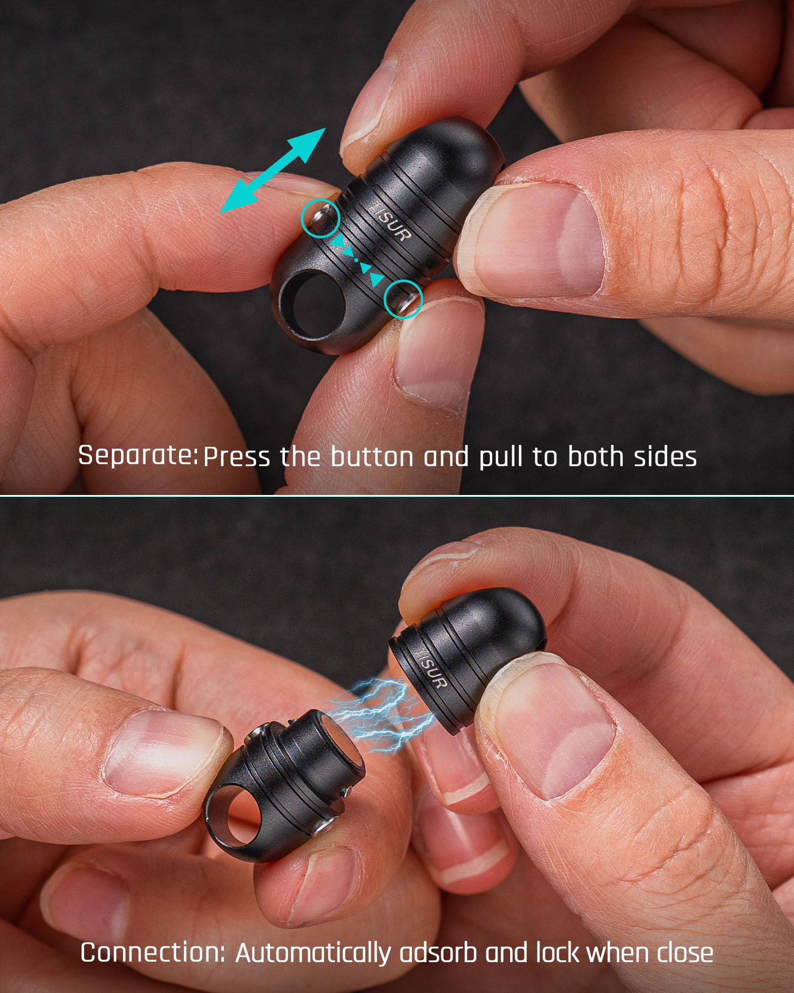 Magnetic Quick Release Keychain Holder - Detachable Key Ring Connector for Car Keys, House Keys & Office Keys | Secure & Convenient Key Organizer for Men & Women | Perfect for Everyday Carry, Travel & Key Management