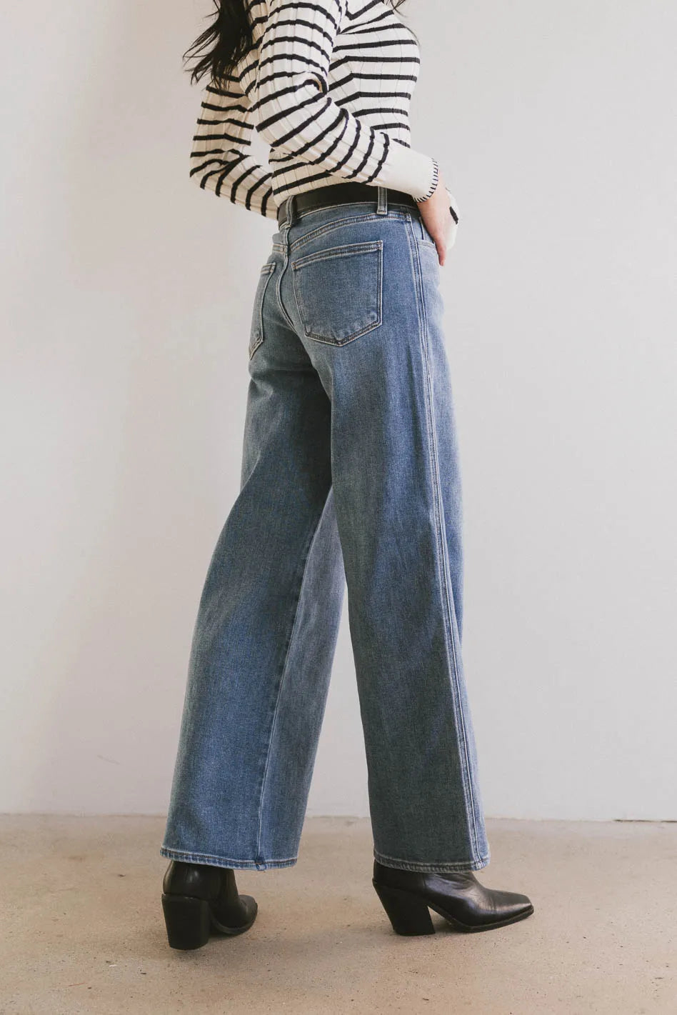 Kate Women's Wide Leg Jeans - Medium Wash Denim Pants for Casual Wear & Everyday Comfort | Trendy High Waist Trousers for Spring & Summer Outfits