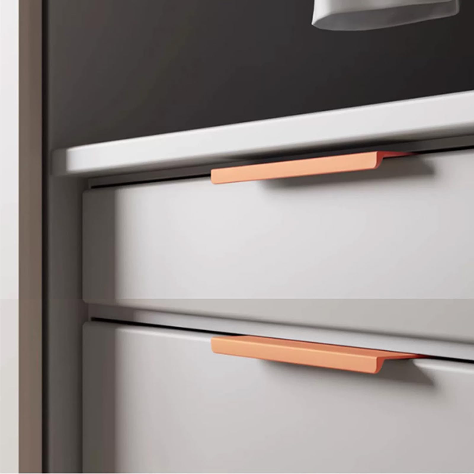 2Pcs Modern Invisible Aluminum Alloy Cabinet Handles - 40cm/15.7in Dark Blue Concealed Pull Handles for Kitchen Cabinets, Wardrobes & Furniture Drawers | Sleek Finger Edge Design for Seamless Home Decor