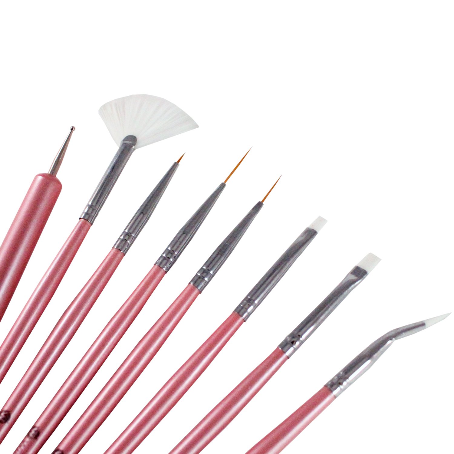 8-Piece Professional Nail Art Brush Set - Detailer, Liner, Dotter, Fan, Striping, UV Gel & Angular Brushes for Acrylic, Gel Polish & Nail Art Designs | Perfect for Salon, Home Manicures & DIY Nail Artists