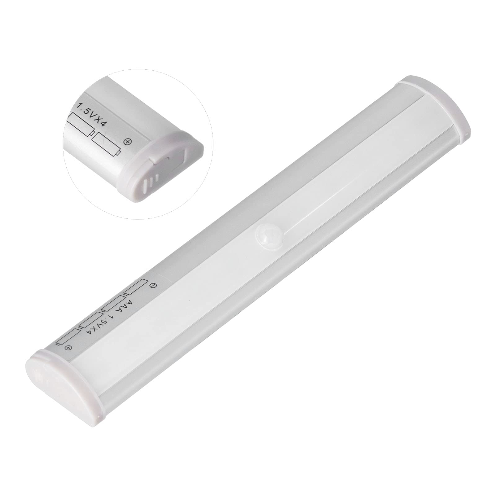 FTVOGUE 10LED Under Cabinet Lights with Motion Sensor - Battery Powered Closet Lighting for Kitchen, Wardrobe, Cupboard (White Light) - Perfect for Nighttime Safety & Convenient Storage Access
