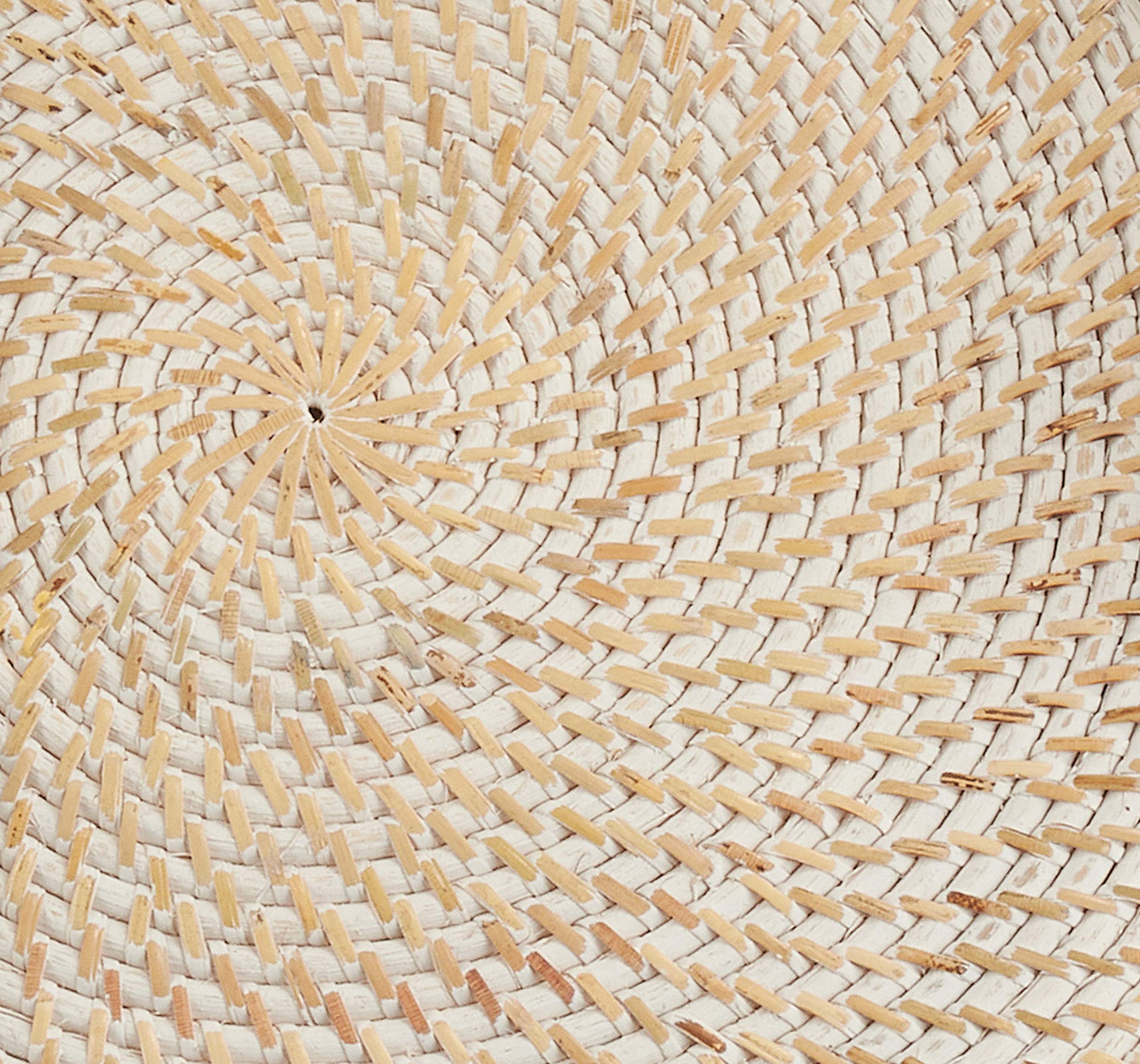 Premium Woven Rattan Placemats Set of 4 - Natural White 15
