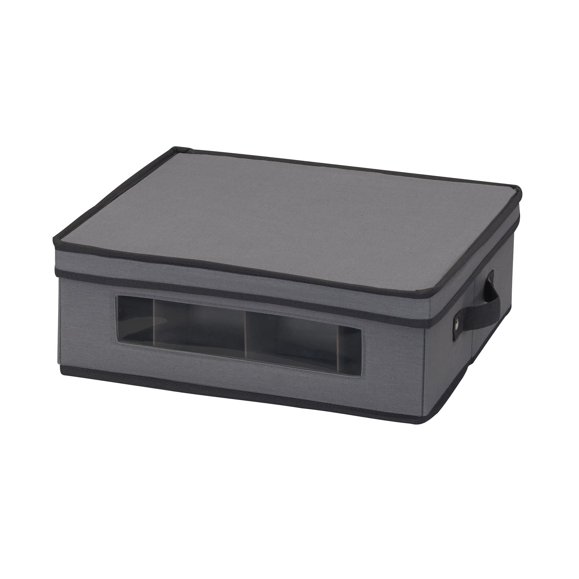 Household Essentials Gray China Box with Lid - 12 Cup Storage Container | Perfect for Kitchen Organization, Food Storage & Meal Prep