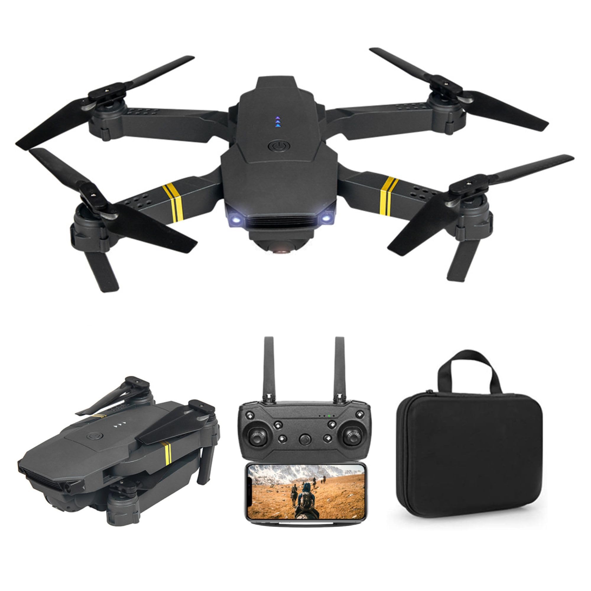 Skyhawk 4K Drone with Camera for Adults & Kids - Foldable, Silent Quadcopter with HD Photos & Videos, 30 MPH Speed - Perfect for Beginners, Professionals, Aerial Photography, Travel Adventures & Outdoor Exploration