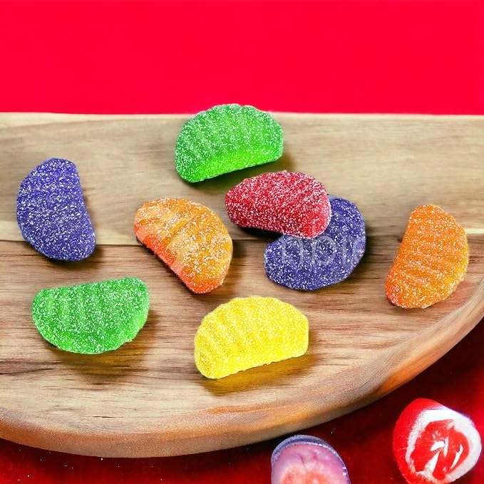 Premium Assorted Fruit Slices Jelly Candy - 1.5 lbs Bag of Delicious Sweet Sugar-Dusted Gummy Candy | Perfect for Snacks, Party Favors, Gift Baskets & Movie Night Treats (24 oz)