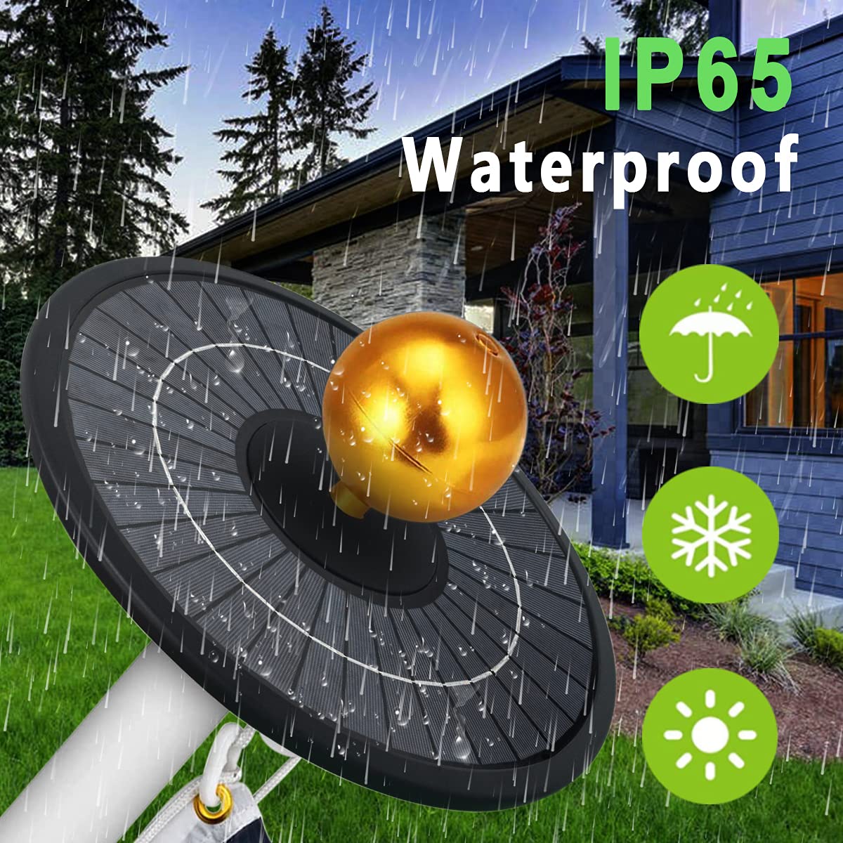 Solar Flag Pole Light Outdoor - 266 LED Super Bright 4200lm Dusk to Dawn Flagpole Light for 15-25 Ft In-Ground Flag Poles (Black) - Perfect for Patriotic Displays, Garden Decor & Nighttime Flag Illumination