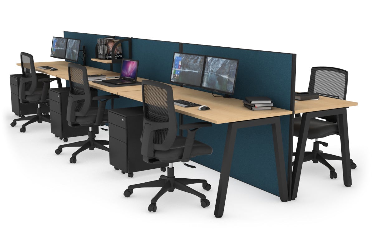 Horizon Quadro 6-Person Office Workstation Bench with A-Legs - 1800mm x 700mm (70.8