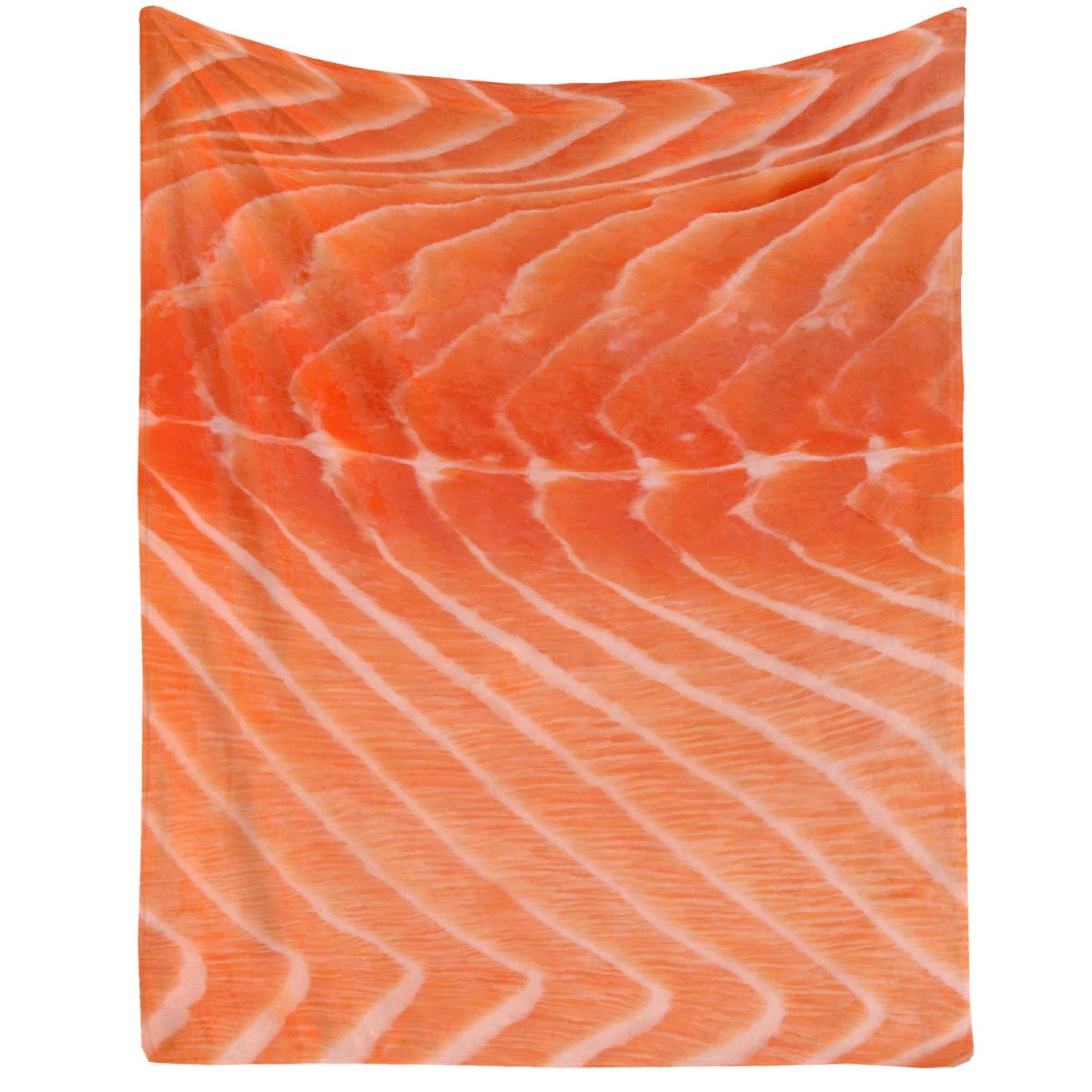 Premium Lightweight Sushi Salmon Fleece Blanket - Ultra Soft Flannel Throw for All Seasons (40