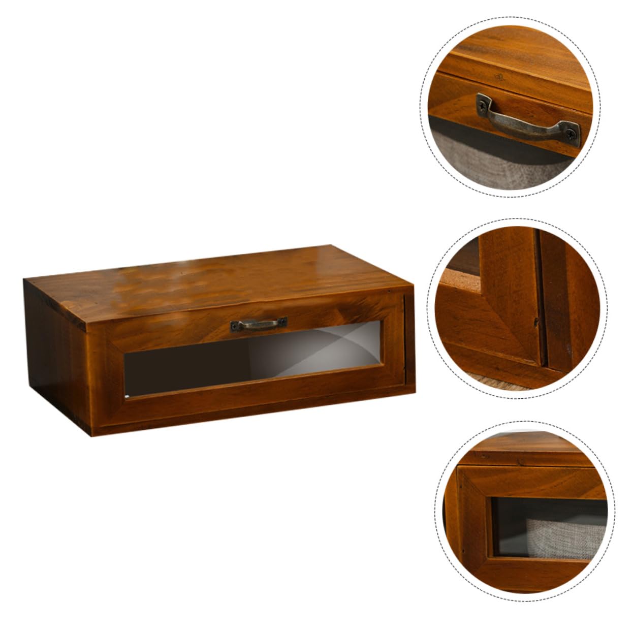 CIYODO Wooden Laptop Stand Riser with Storage - Adjustable Desktop Organizer for Computer, Printer, Monitor - Compact Home Office Desk Shelf for Couch, Kitchen, Vanity & Workspace (1-Piece, Natural Wood)