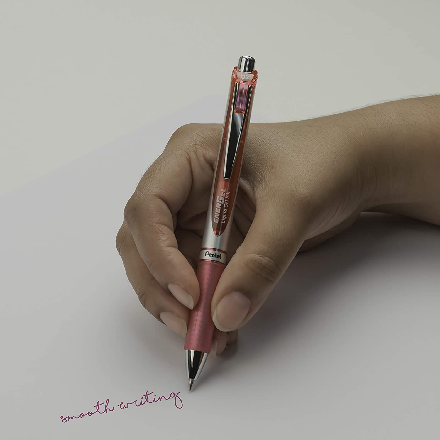 Pentel Energel 0.7mm Liquid Gel Ink Pens - Smooth Writing Pink Ink - 5 Pack Deluxe RTX Pens with 3 Pink Refills - Perfect for Office, School & Creative Journaling