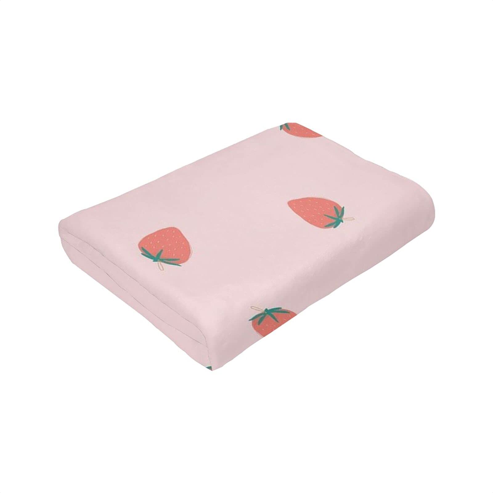 Soft Flannel Strawberry Throw Blanket 80