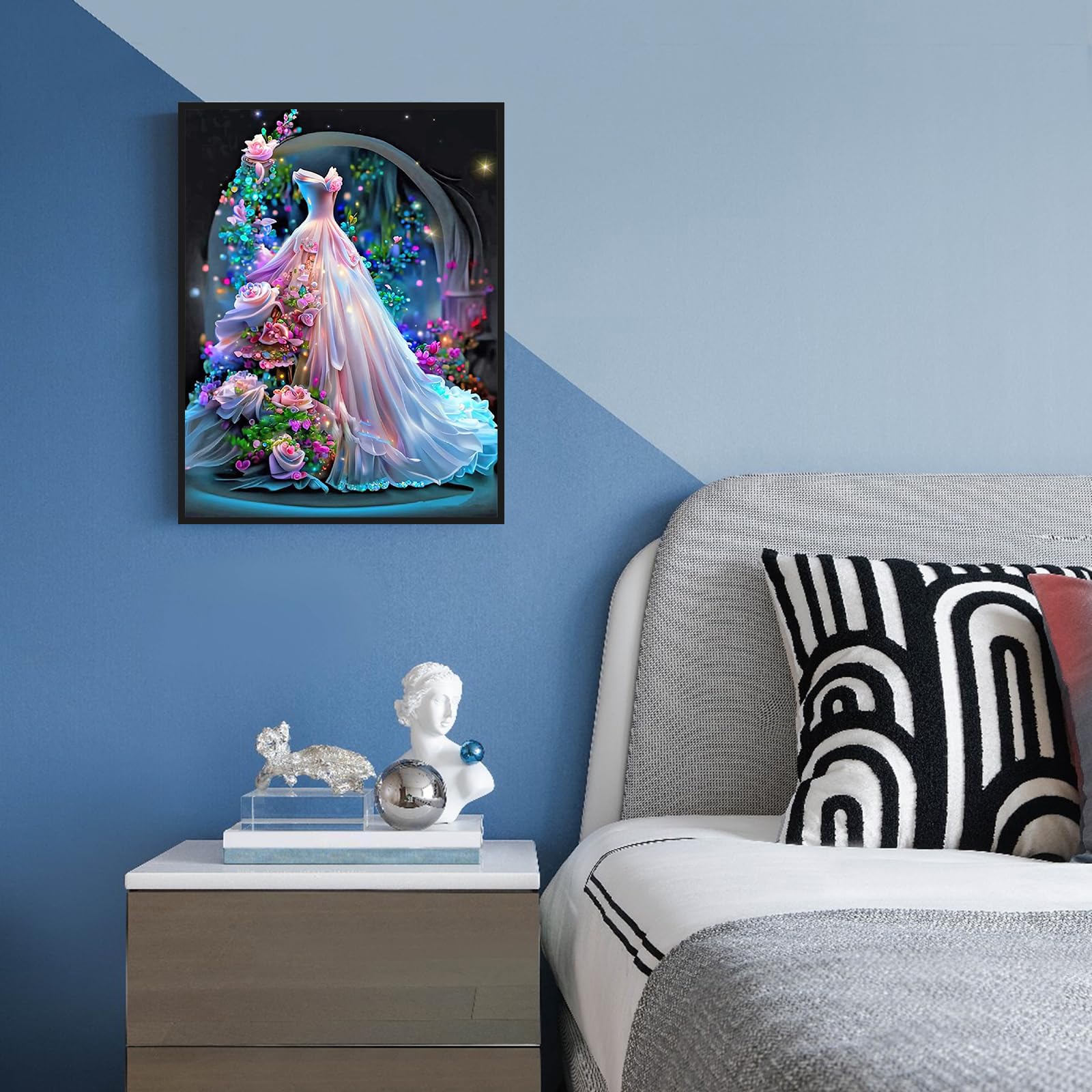 5D Diamond Painting Kits for Adults Beginners - Round Full Drill DIY Diamond Art Kits for Home Wall Decor (12×16 Inch) - Perfect for Wedding Dress Theme, Home Decoration & Gift Giving