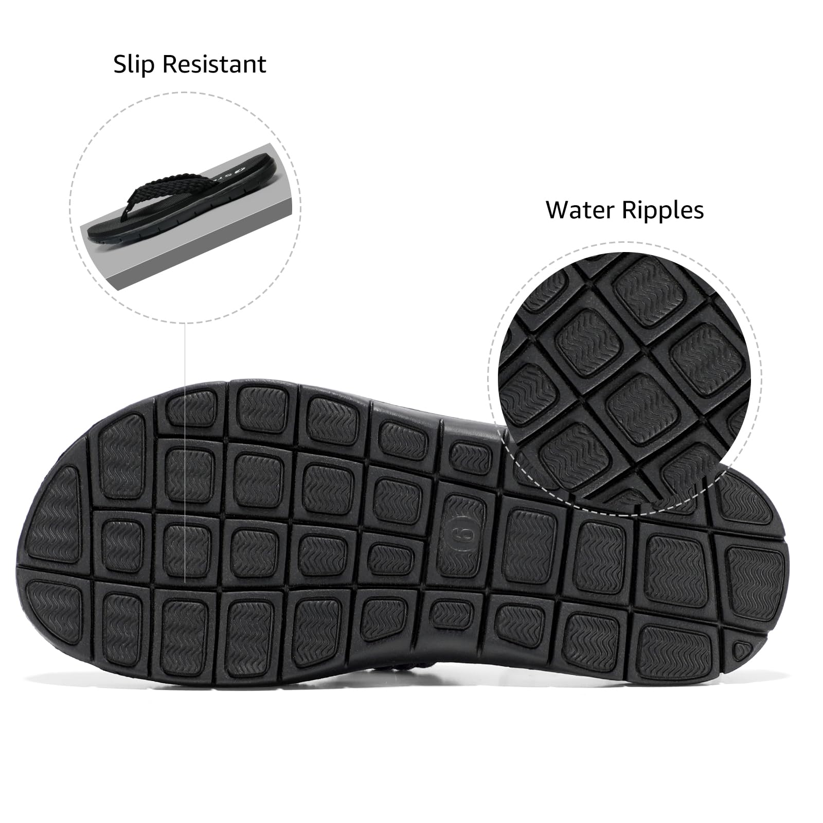 STQ Women's Non-Slip Flip Flop Sandals - Comfortable Yoga Mat Thong Sandals for Beach, Pool, Yoga & Outdoor Activities