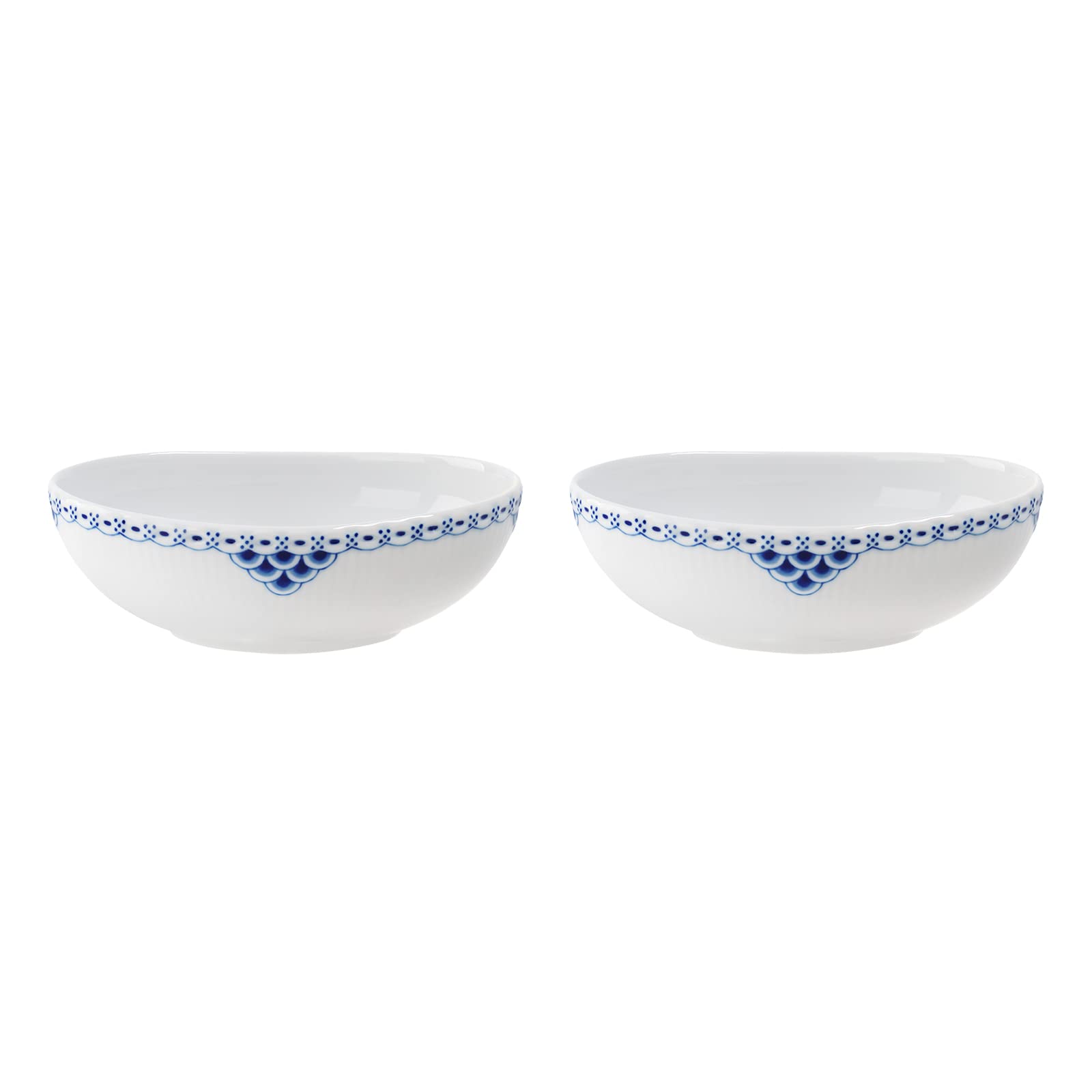 Elegant Princess Oval Bowls 12.5 Oz - Set of 2 for Dining, Entertaining & Home Decor | Microwave & Dishwasher Safe