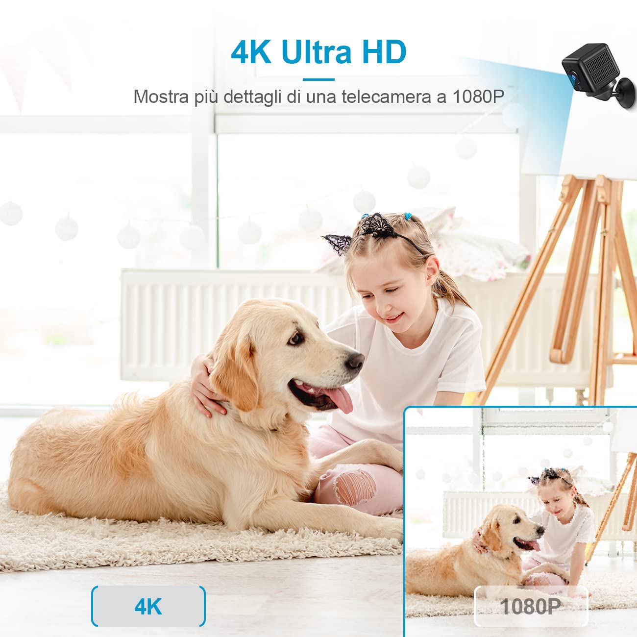 4K HD Mini WiFi Spy Camera - Wireless Indoor/Outdoor Surveillance Camera with Night Vision, Motion Detection & Long Battery Life | Perfect for Home Security, Baby Monitoring & Office Surveillance (XS/S)