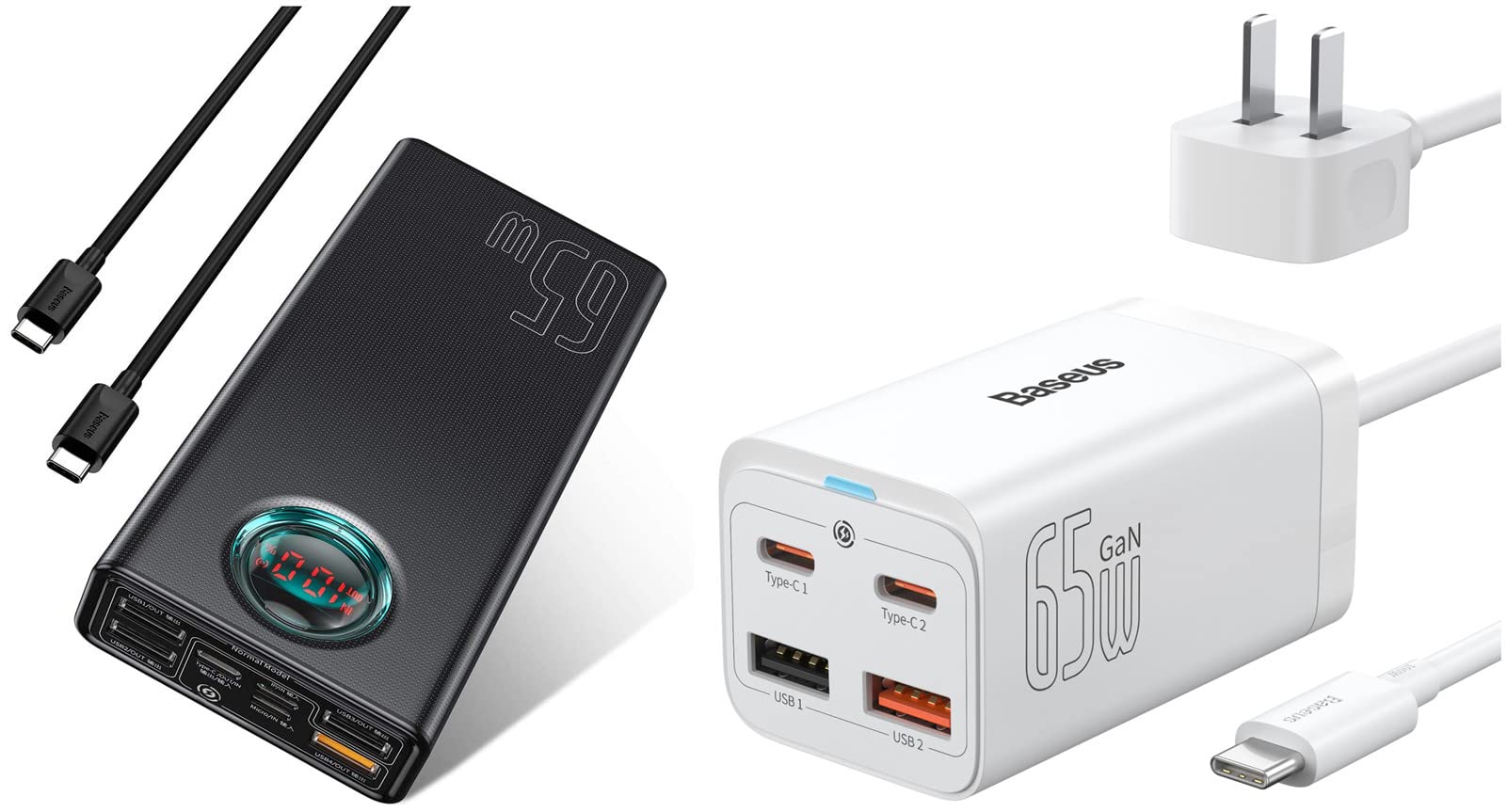 30000mAh 65W PD Fast Charging Power Bank with USB C Port - Portable Charger for iPhone, Samsung, Laptop, Travel, Camping & Emergency Power Backup