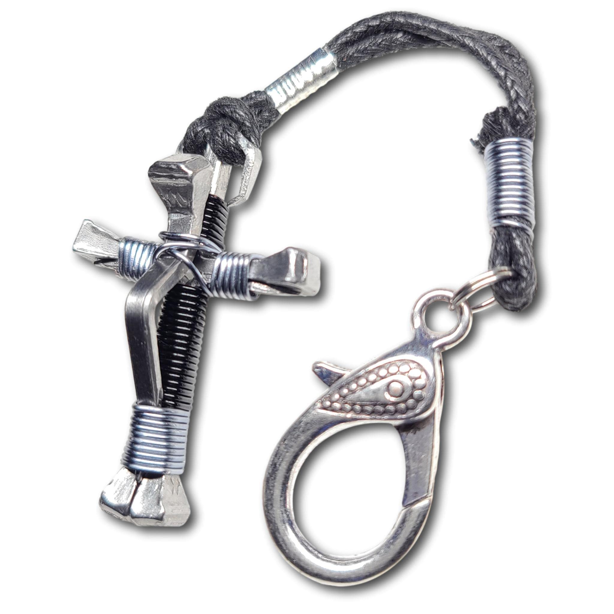 5 Pack Black & Grey Horseshoe Nail Cross Necklace for Men Women - Religious Jewelry Gift for Baptism, Confirmation & Everyday Wear