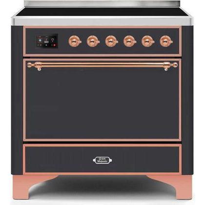 ILVE 36 Inch Majestic II Series Induction Range with 5 Burners & 3.5 cu. ft. Oven - TFT Display, Solid Door (UMI09QNS3) - Perfect for Modern Kitchens, Home Chefs & Professional Cooking