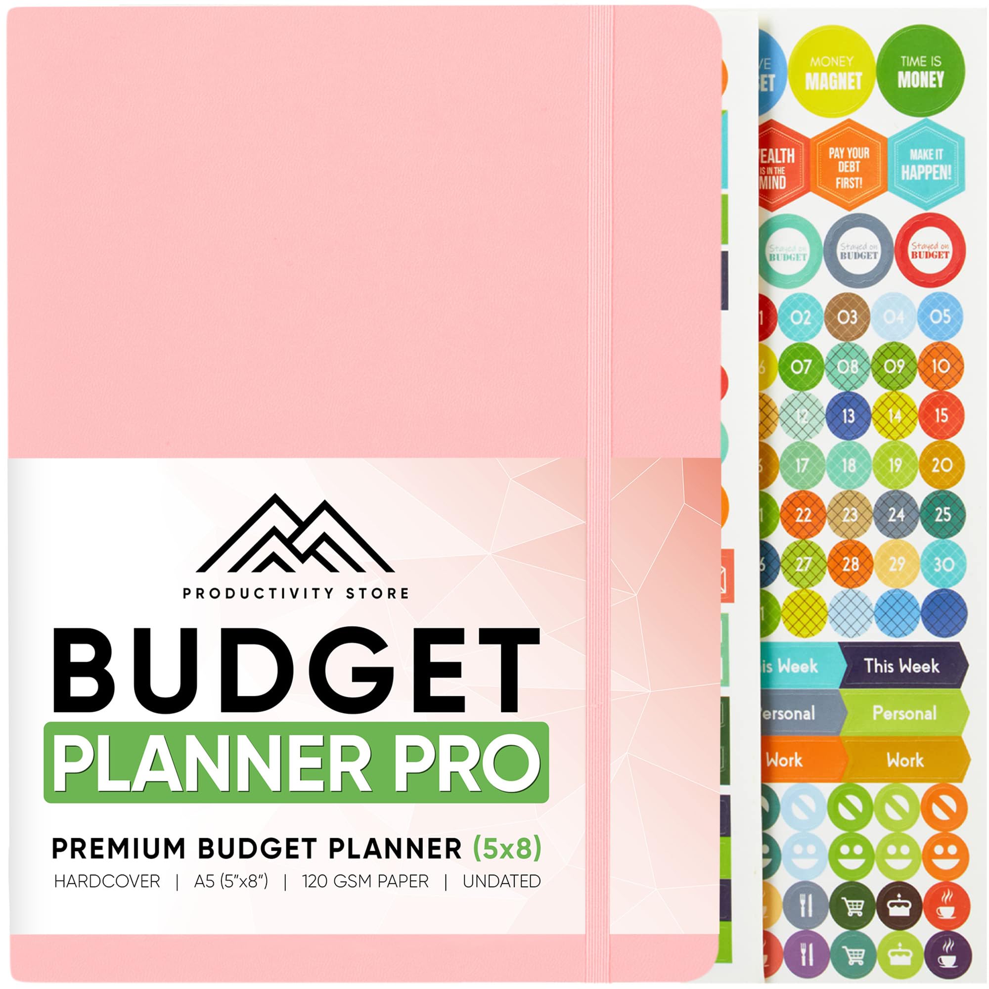2025 Budget Planner & Finance Organizer - 12-Month Money Tracker with Monthly Bill Sheets, Expense Log & Debt Payoff Stickers | Productivity Planner for Savings Goals | Perfect for Students, Home Budgeting & Financial Planning (Pink)