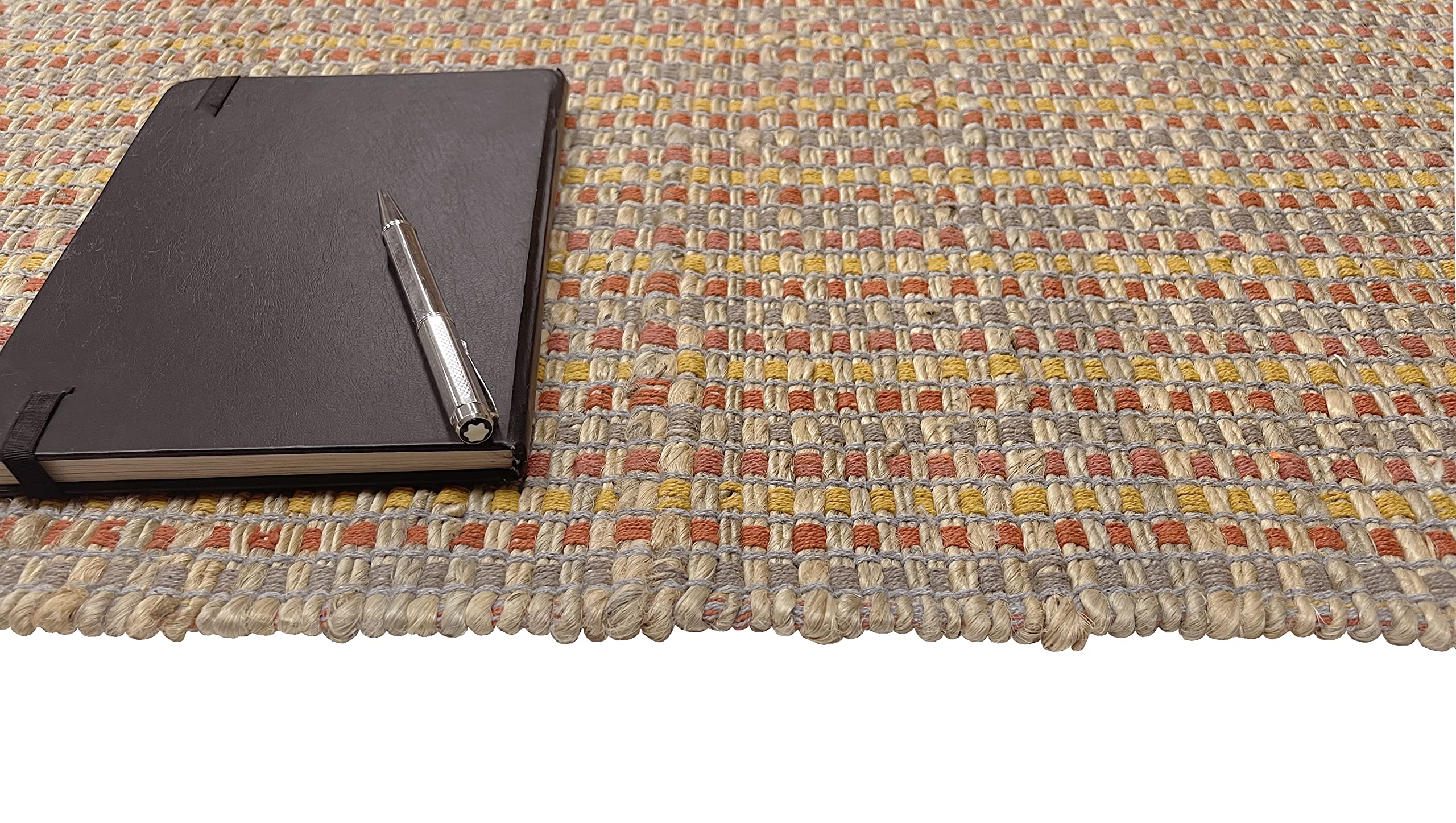 Handmade Manila Hemp & Cotton Natural Fiber Rug - Easy Maintenance, Non-Slip, Eco-Friendly 8'x10' Area Carpet for Living Room, Bedroom, Family Room (Spice) | Perfect for Cozy Home Decor & High-Traffic Areas