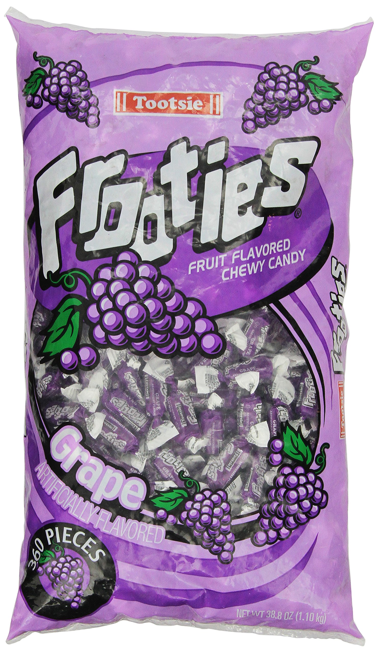 Tootsie Rolls Frooties Grape Flavor Candy - Bulk 360 Count (38.8oz) - Perfect for Halloween, Parties & Office Snacks