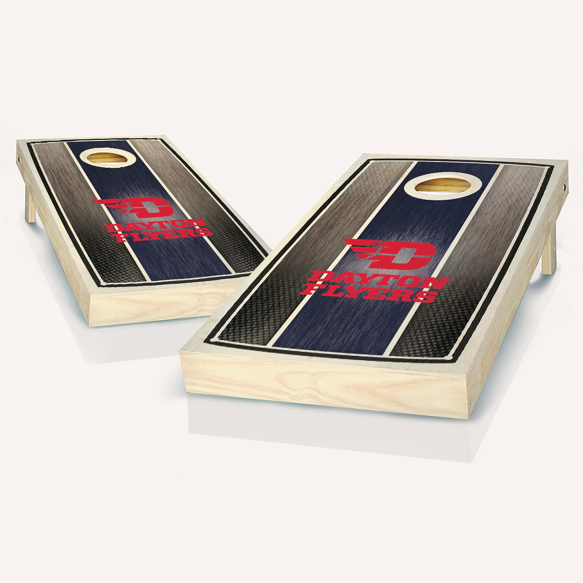 Premium Dayton Stained Stripe Cornhole Game Set - 2 Wooden Boards & 8 Bean Bags for Outdoor Parties, Tailgating, and Backyard Fun - Complete Set with Carrying Case and Accessories