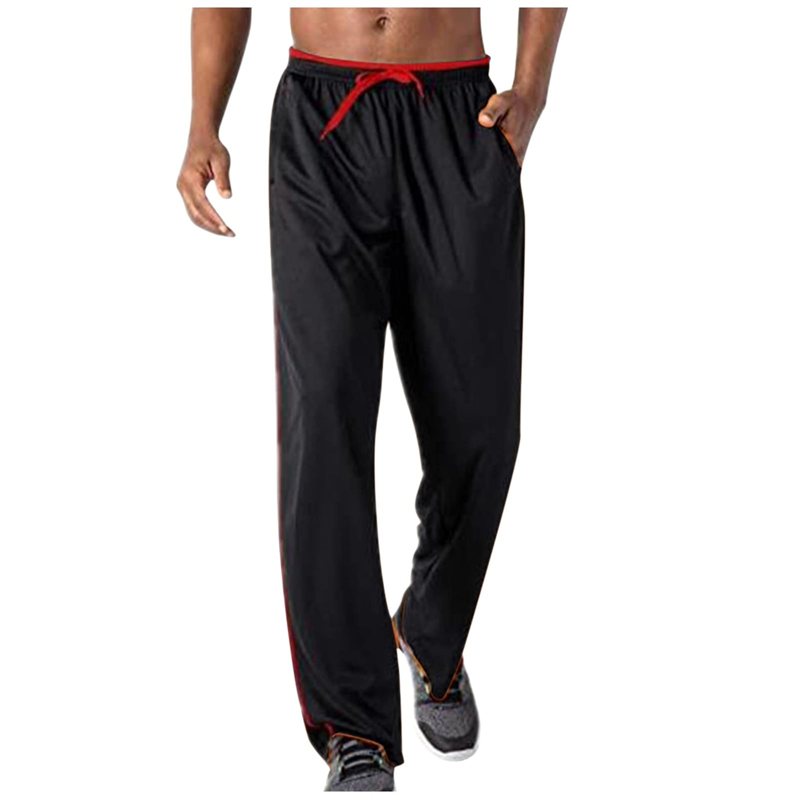 **Men's Running Jogger Pants with Zipper Pockets - Breathable Mesh Sweatpants for Sports & Workout - Perfect for Gym, Jogging, and Casual Wear**